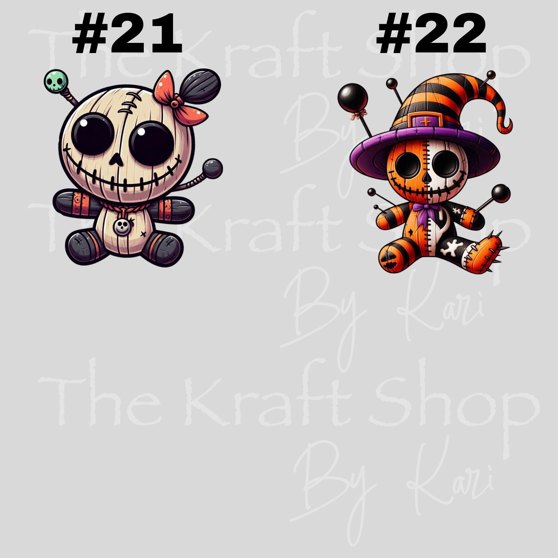 UV DTF Sticker prints. Halloween Voodoo Dolls 22 different styles decals, permanent sticker.#7429