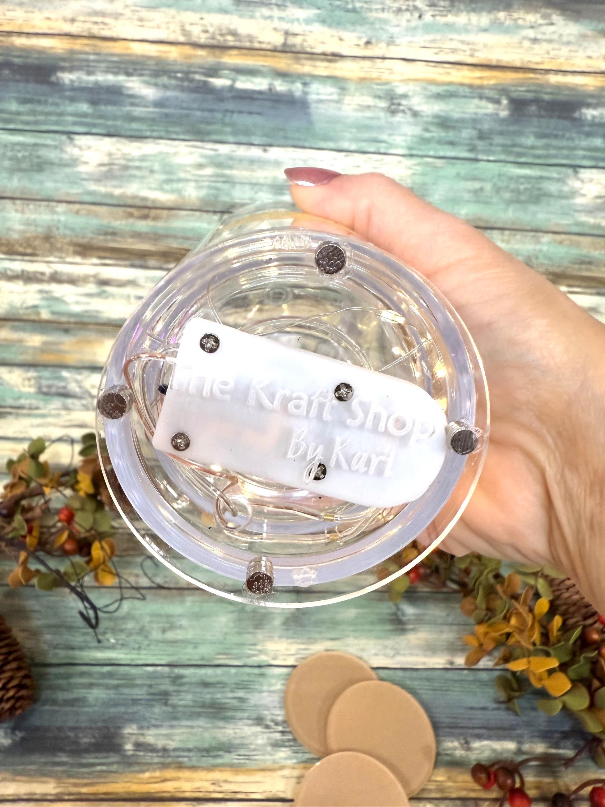 Snow globe Acrylic Bottom for 24 oz acrylic tumblers