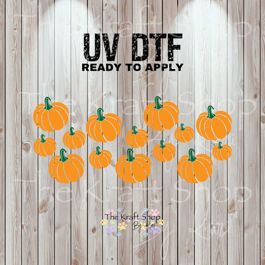 UV DTF Sticker print. Pumpkin wrap or element decals tumbler decal. Glass can wrap. #5420