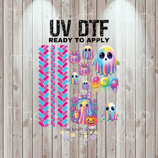 UV DTF Sticker prints. Herringbone Iridescent Ghost sheet band element sheet mixed media hot mess herringbone design bundle decal #7426