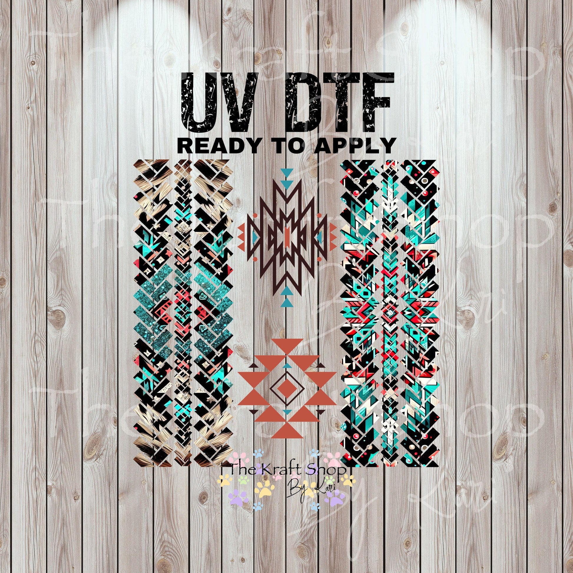 UV DTF Sticker prints. Small Twisted Aztek Herringbone sheet band element sheet mixed media hot mess herringbone design bundle decal #10327