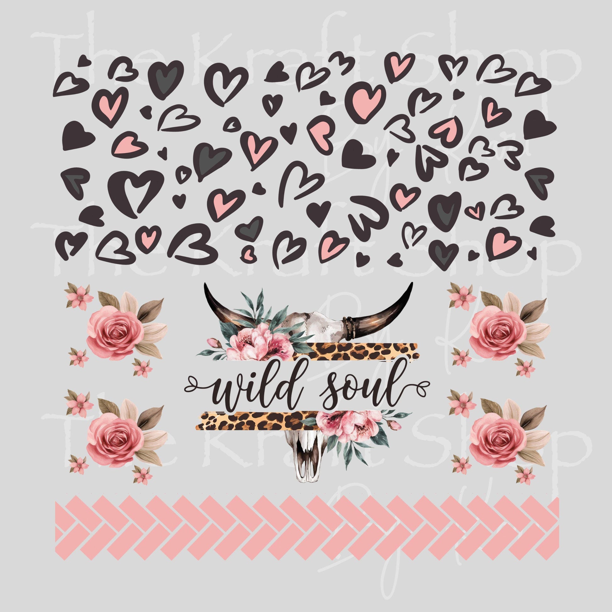 UV DTF Sticker prints. Wild Soul Herringbone sheet band element sheet mixed media hot mess herringbone design bundle decal #10328