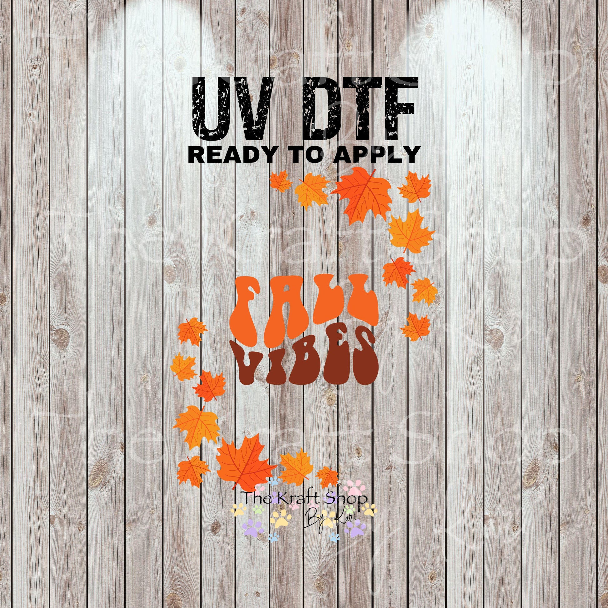 UV DTF Sticker print Fall Vibes Element sheet decal, tumbler decal, permanent sticker #7433