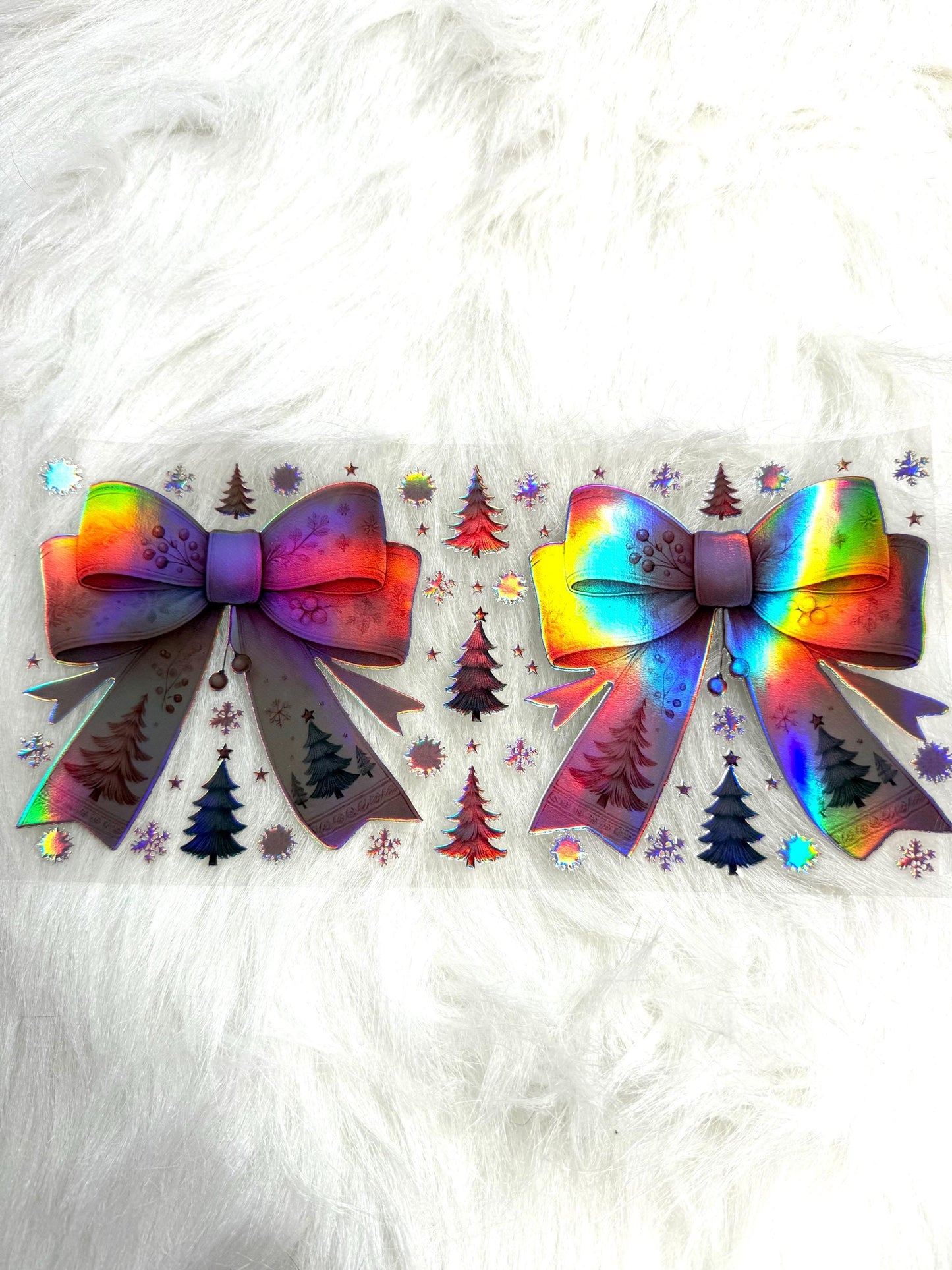 Holographic UV DTF Pink Bows Wrap Sticker #44