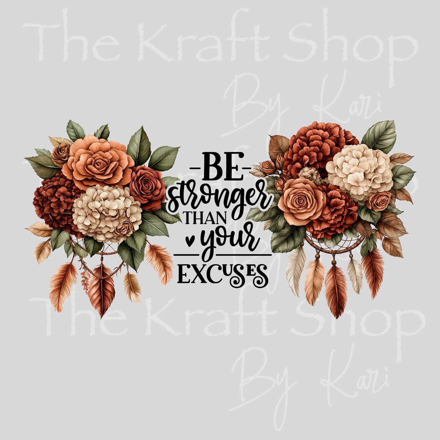 UV DTF Sticker print. Be stronger than your excuse dream catcher or element decals tumbler decal. Glass can wrap. #5439