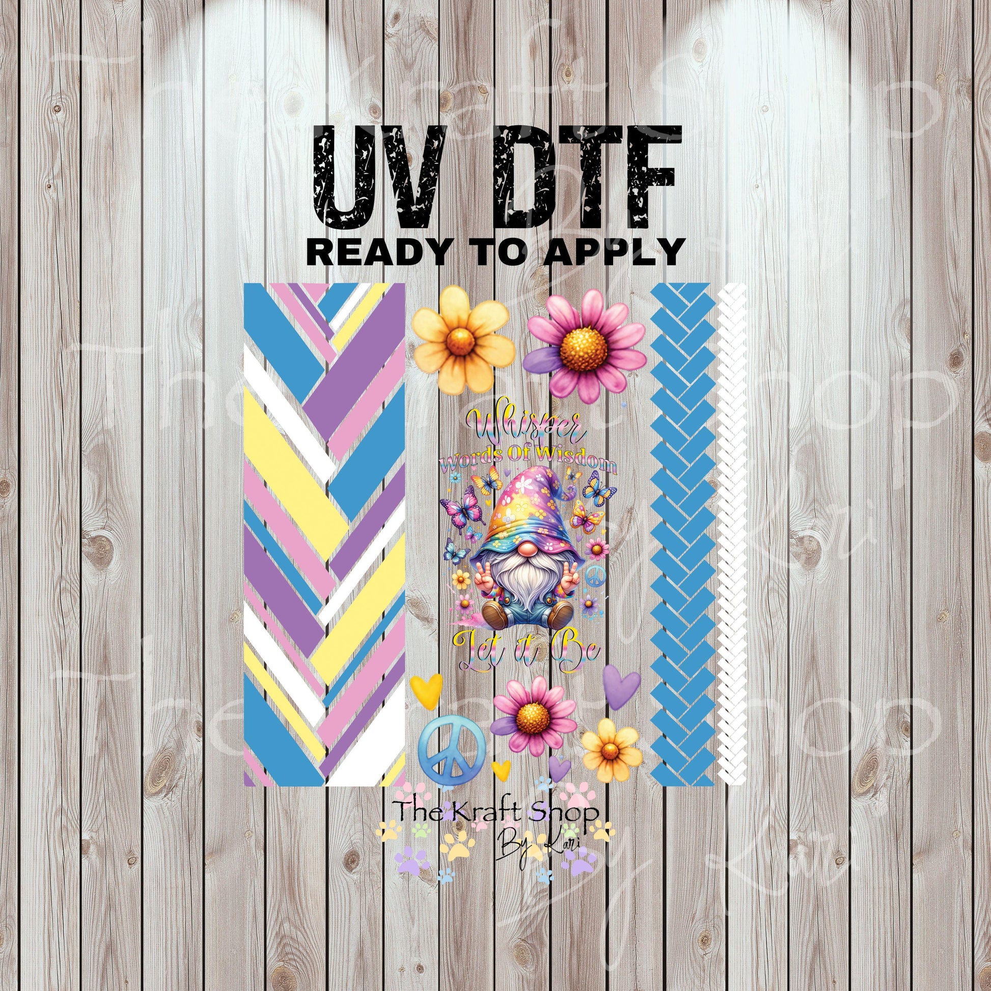 UV DTF Sticker print Whisper words of wisdom gnome mixed media bundle of decals Element sheet 10x10 decal #10355