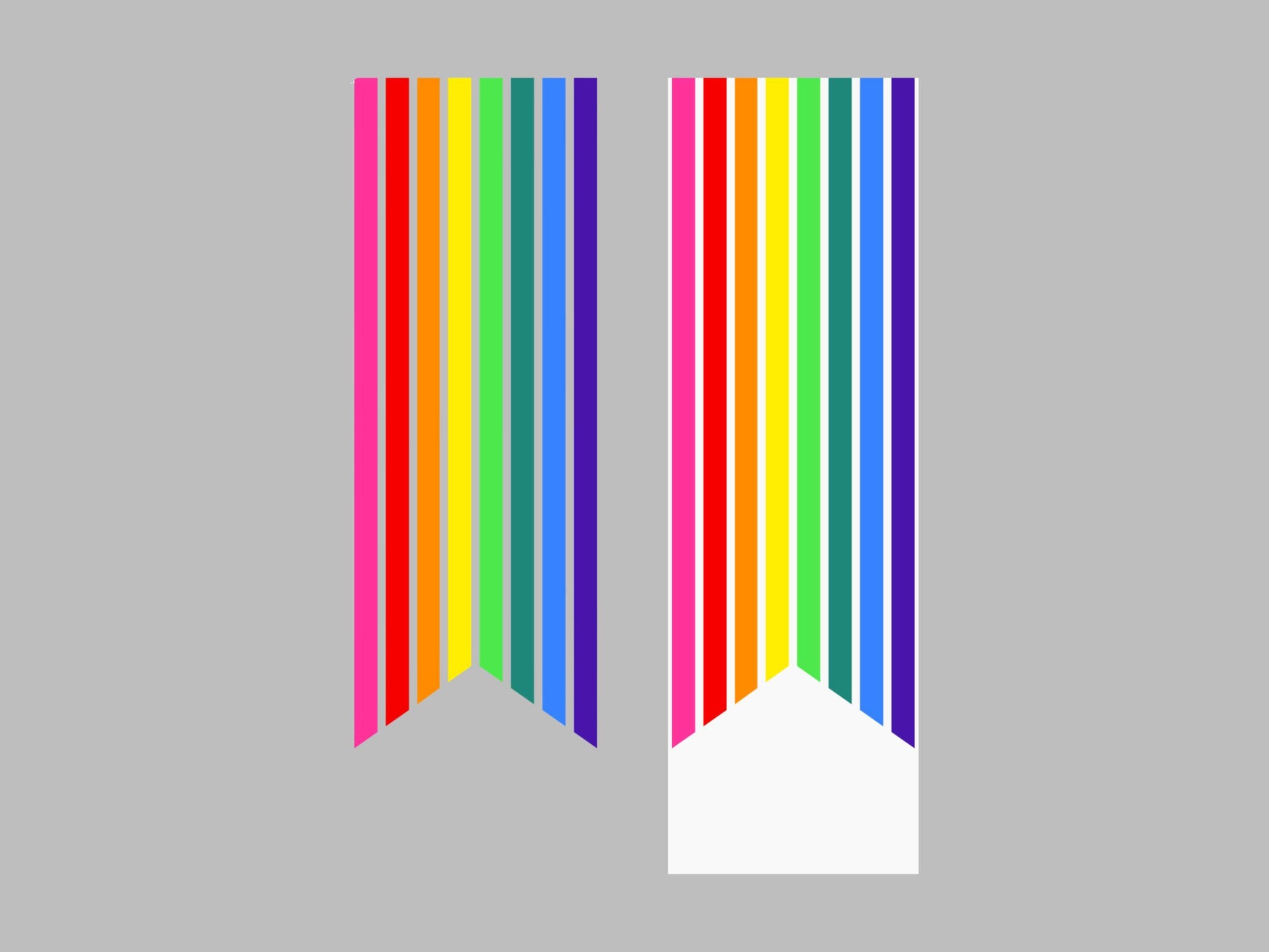 UV DTF Pen Wrap Ready To Apply Sticker Print. Rainbow stripes with transparent backing or white backing. UV Pen wrap. #8036