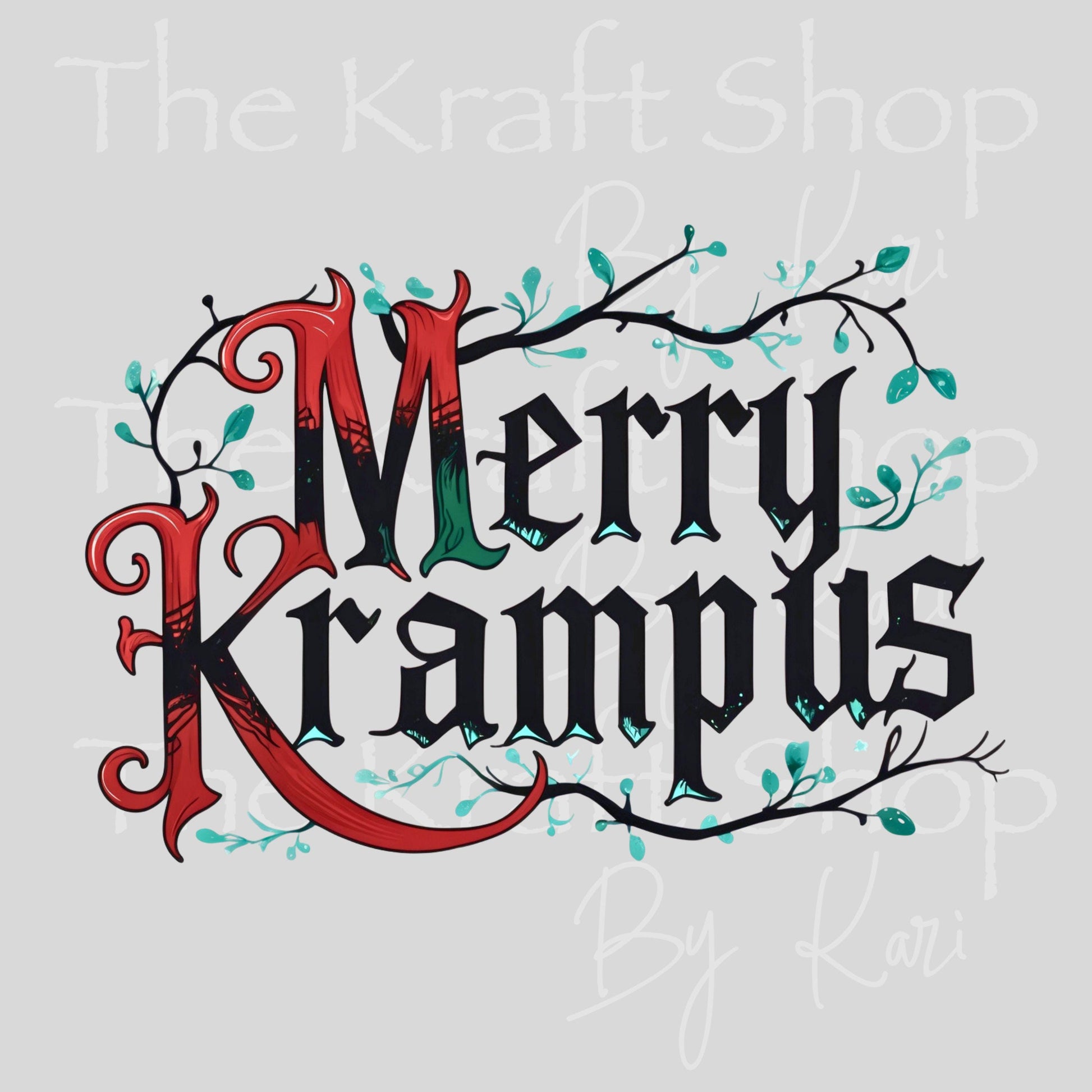 UV DTF Sticker print. Merry Krampus Horror Christmas, tumbler decal.#7487