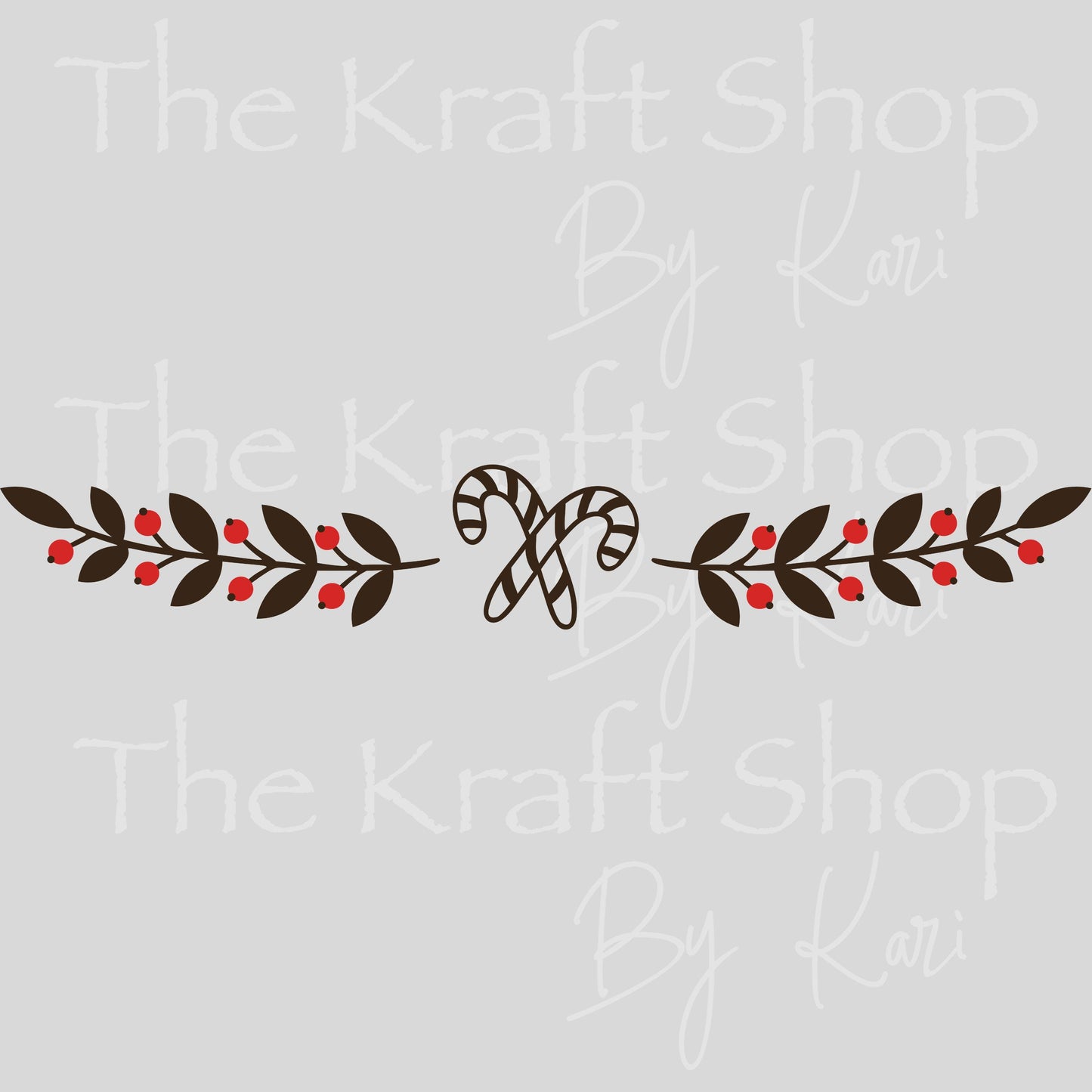 UV DTF Sticker print Candy Cane holly border Christmas decal, tumbler decal, permanent sticker. #7505