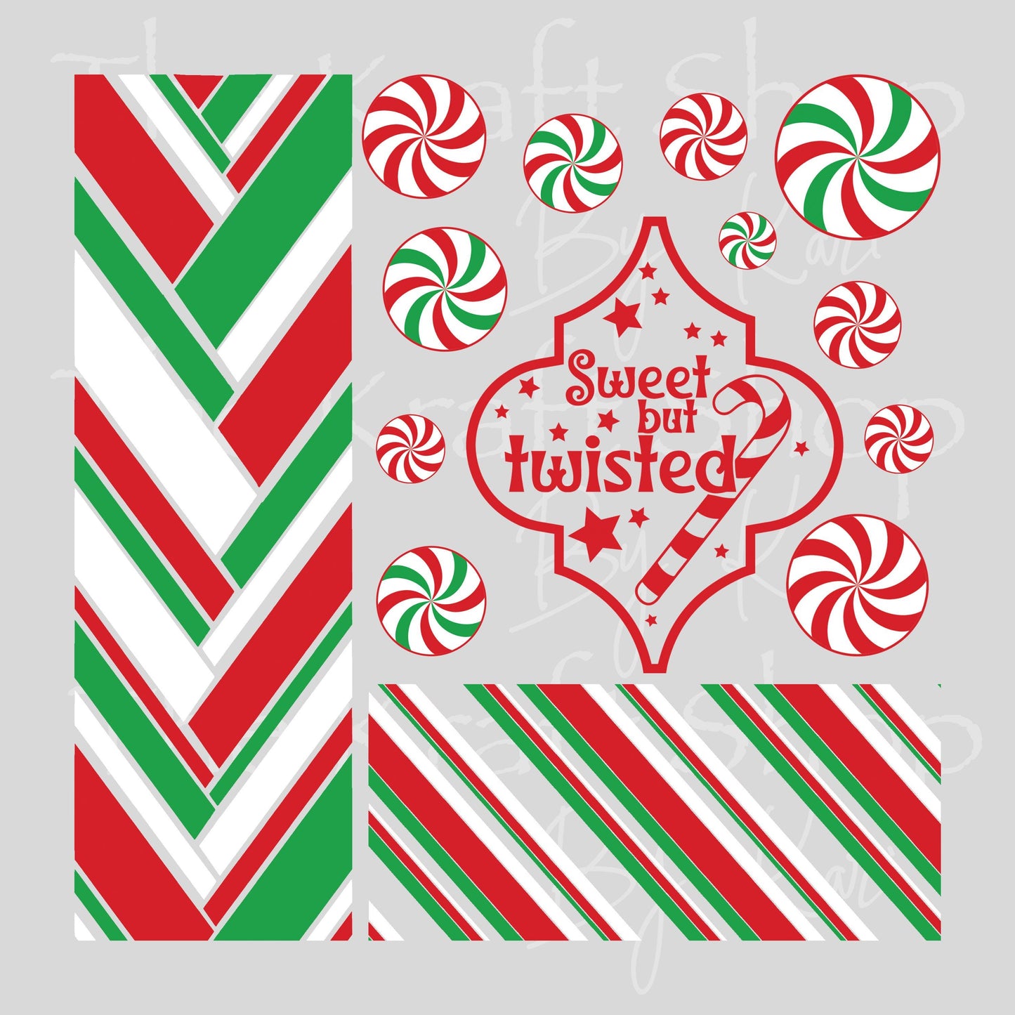 UV DTF Sticker print Sweet but twisted mixed media Christmas bundle of decals Element sheet 10x10 decal #7483