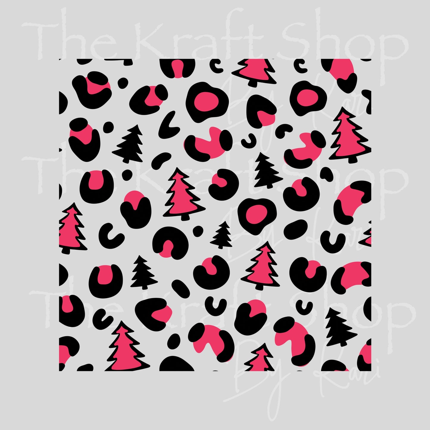 UV DTF Sticker print Leopard Cheetah trees Christmas Element sheet 8x8 decal, tumbler decal #7530