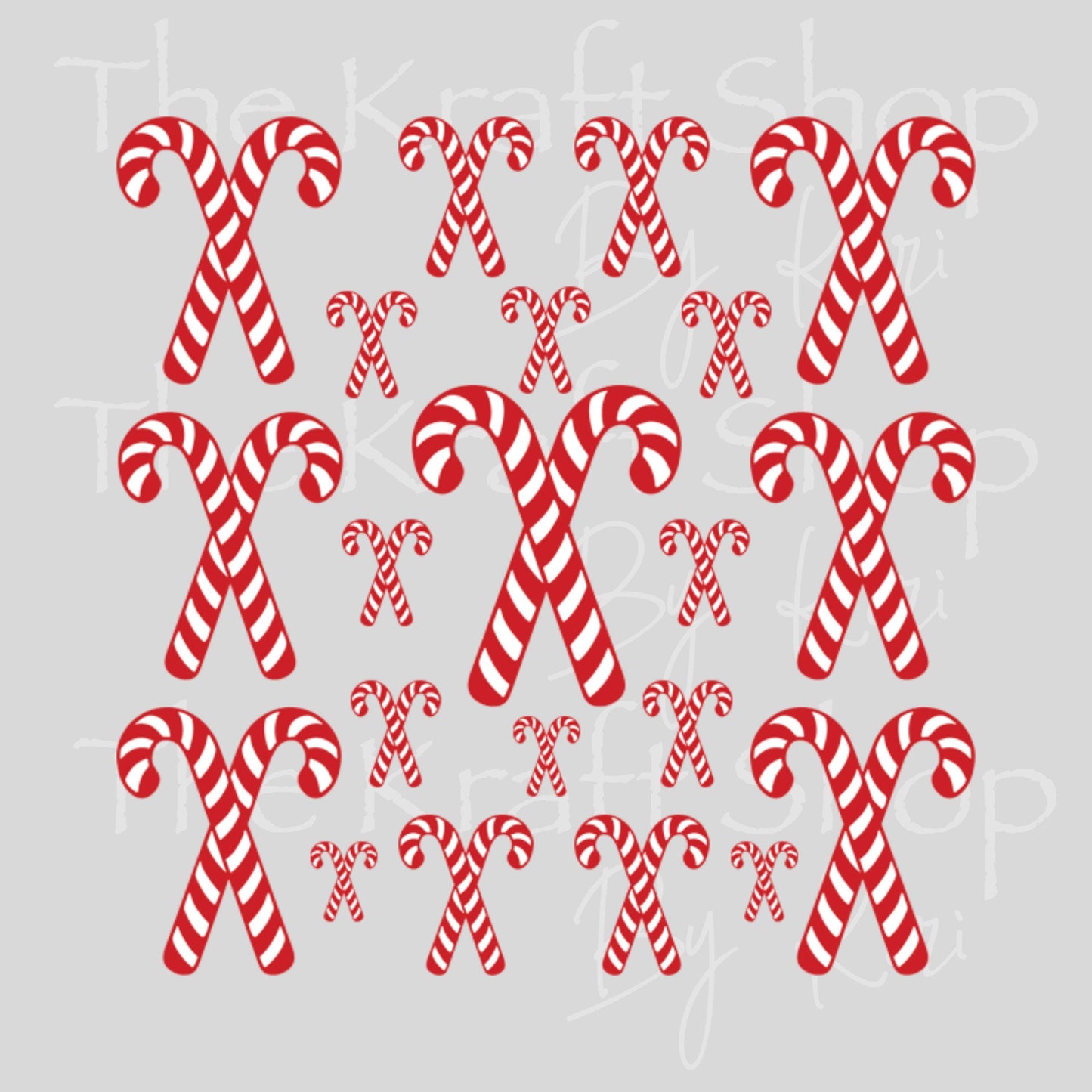 UV DTF Sticker print Candy Cane Duo Christmas mixed media Element sheet 8x8 decal #7502