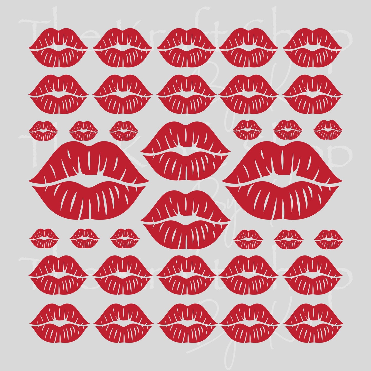 UV DTF Sticker print Red lips Valentine's Day mixed media Element sheet 8x8 decal #7612