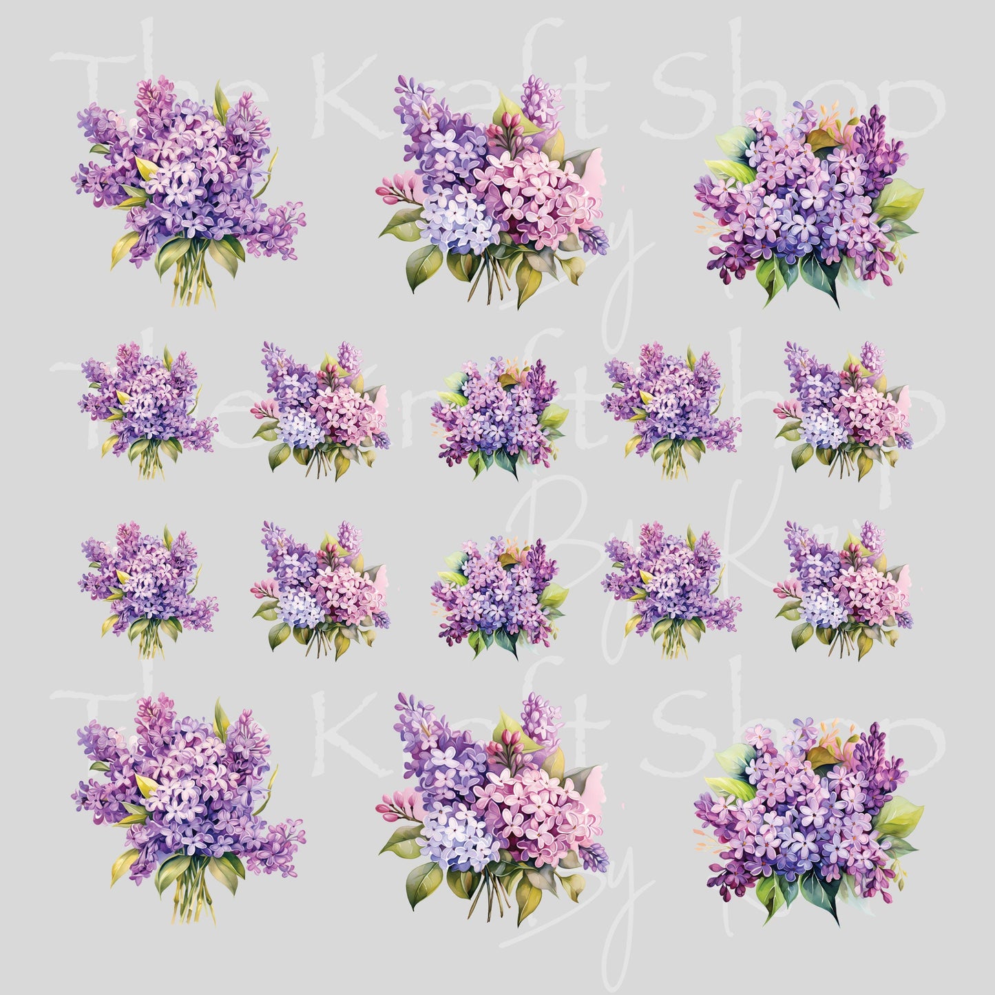 UV DTF Sticker print Lilac Element sheet Mixed Media decal #10368