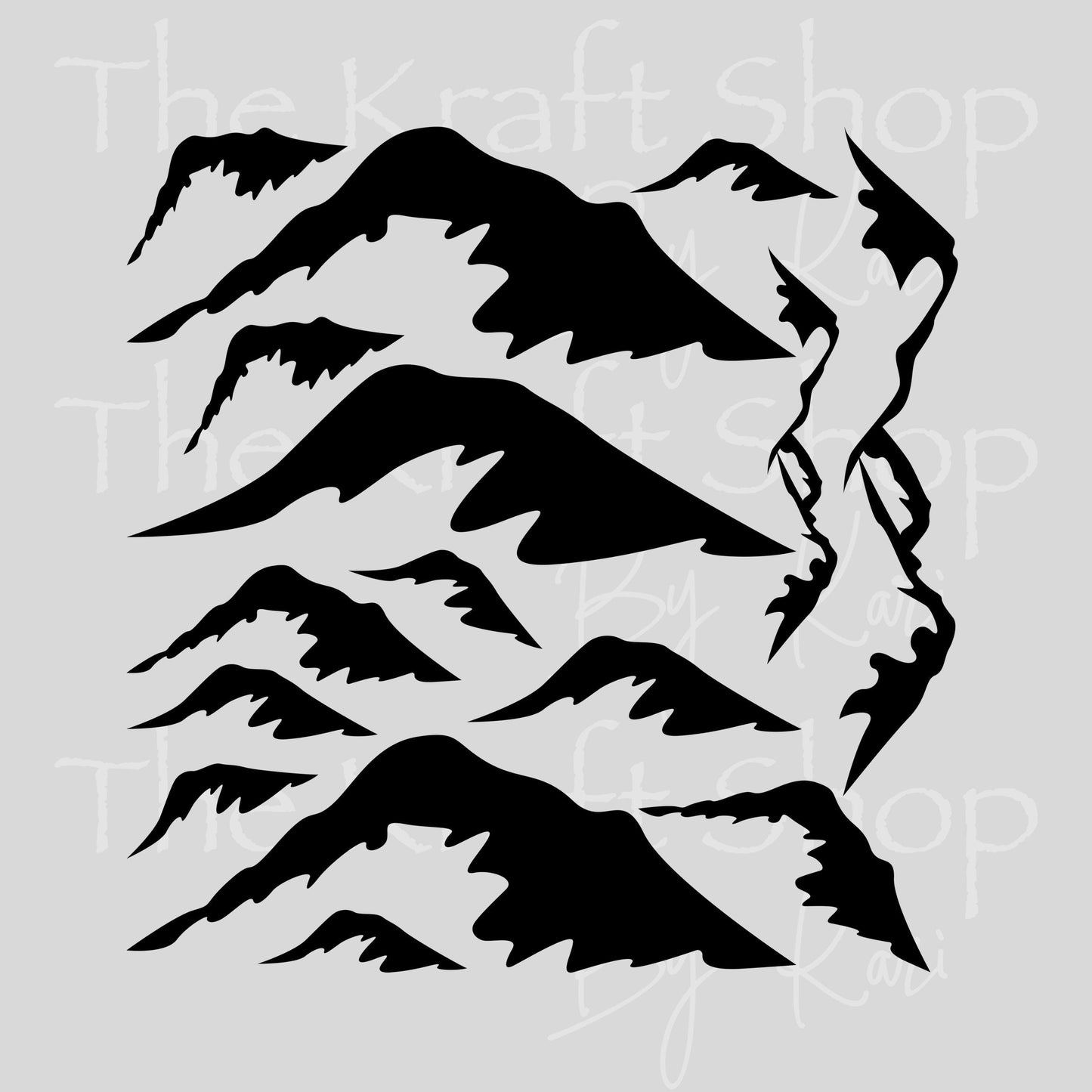 UV DTF Sticker print Mountain scene mixed media bundle of decals Element sheet 10x10 decal #10375