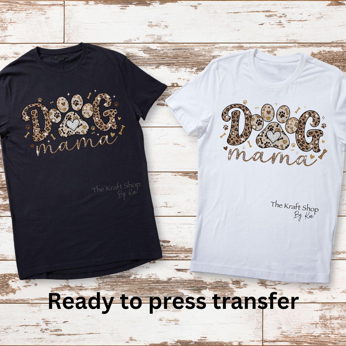 DTF ready to press transfer. Diamond Dog Mama faux sparkle . Direct to film heat press transfer. DTF Print, Heat Transfer#11605
