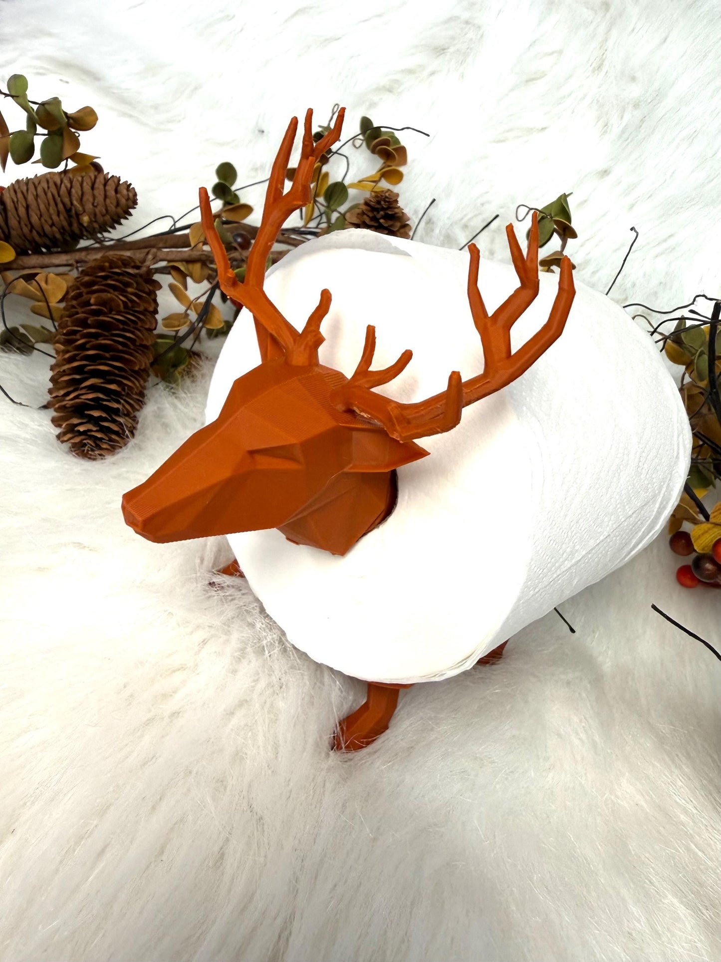 3D Deer toilet paper holder for rustic decoration. Ready to ship.