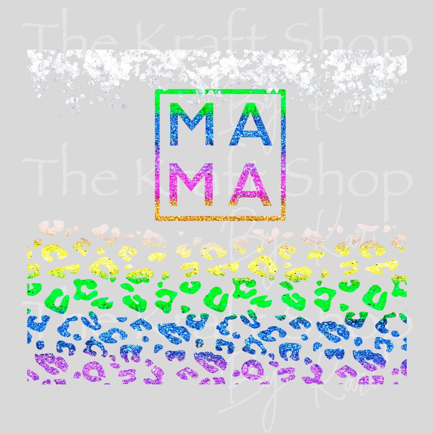 UV DTF Sticker print. Mama rainbow leopard full wrap decal, tumbler decal, permanent sticker #5508
