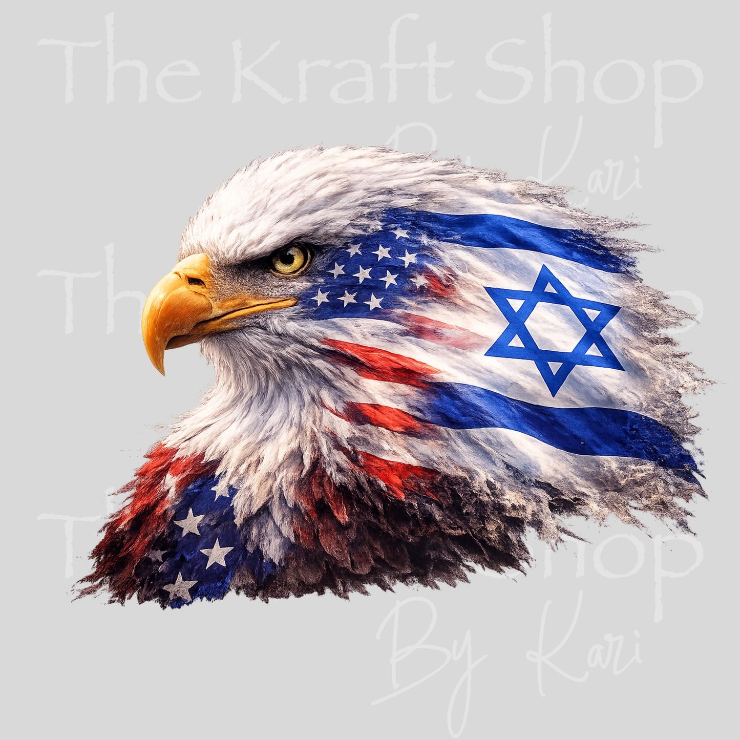 UV DTF Sticker print American Flag Israel Flag Eagle Operation Epic Fury decal