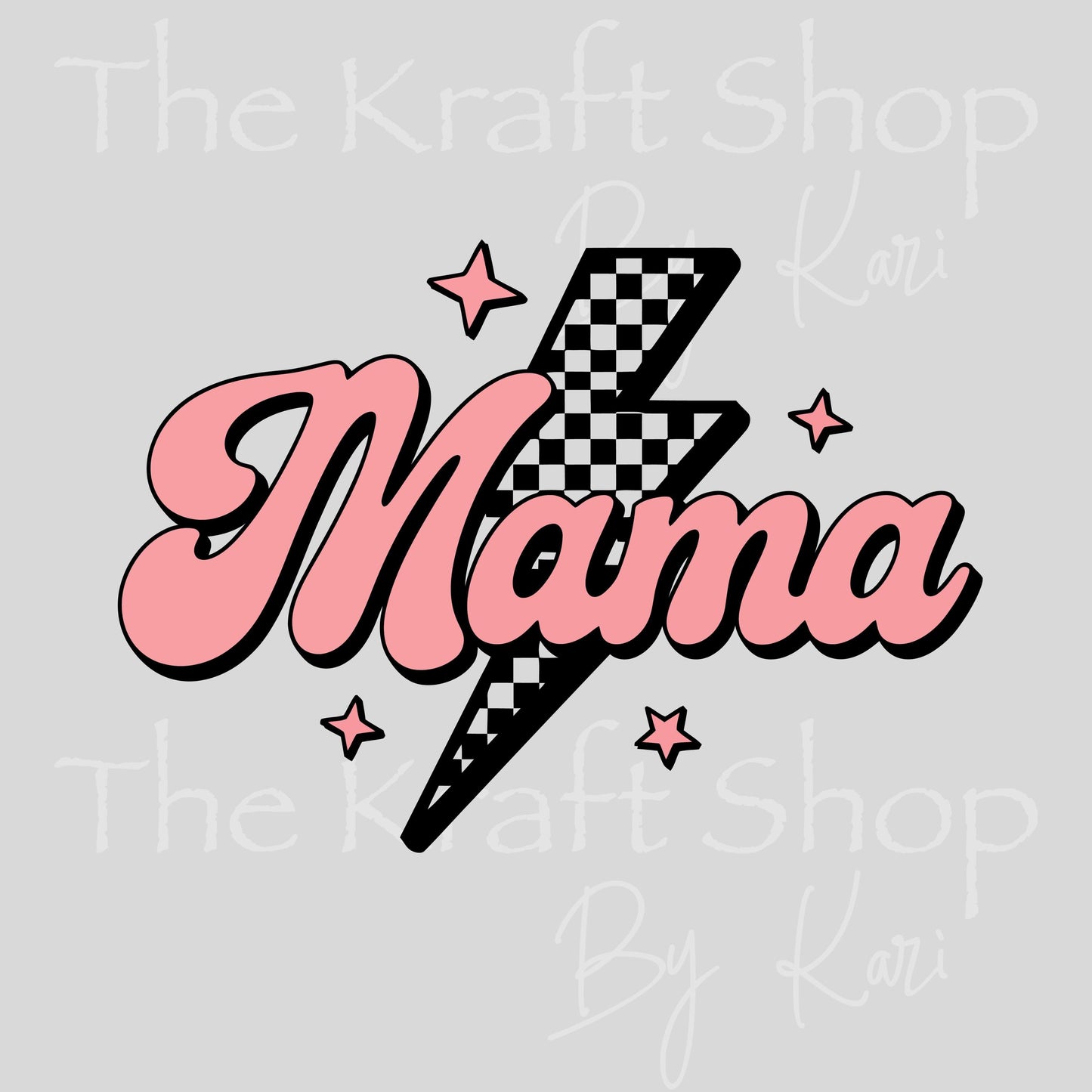 UV DTF Mama Lightening Bolt decal, tumbler decal, permanent sticker. #10440