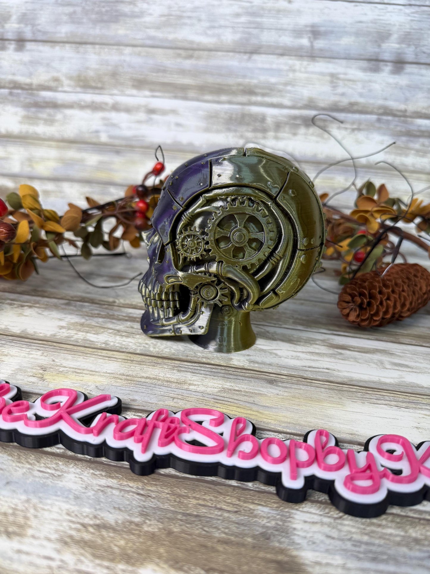 3D Steam punk skull decoration. Ready to ship.