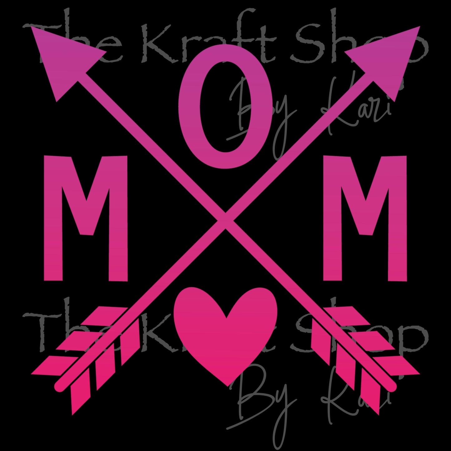 UV DTF Mom arrow ombre pinks decal, tumbler decal, permanent sticker. #4631