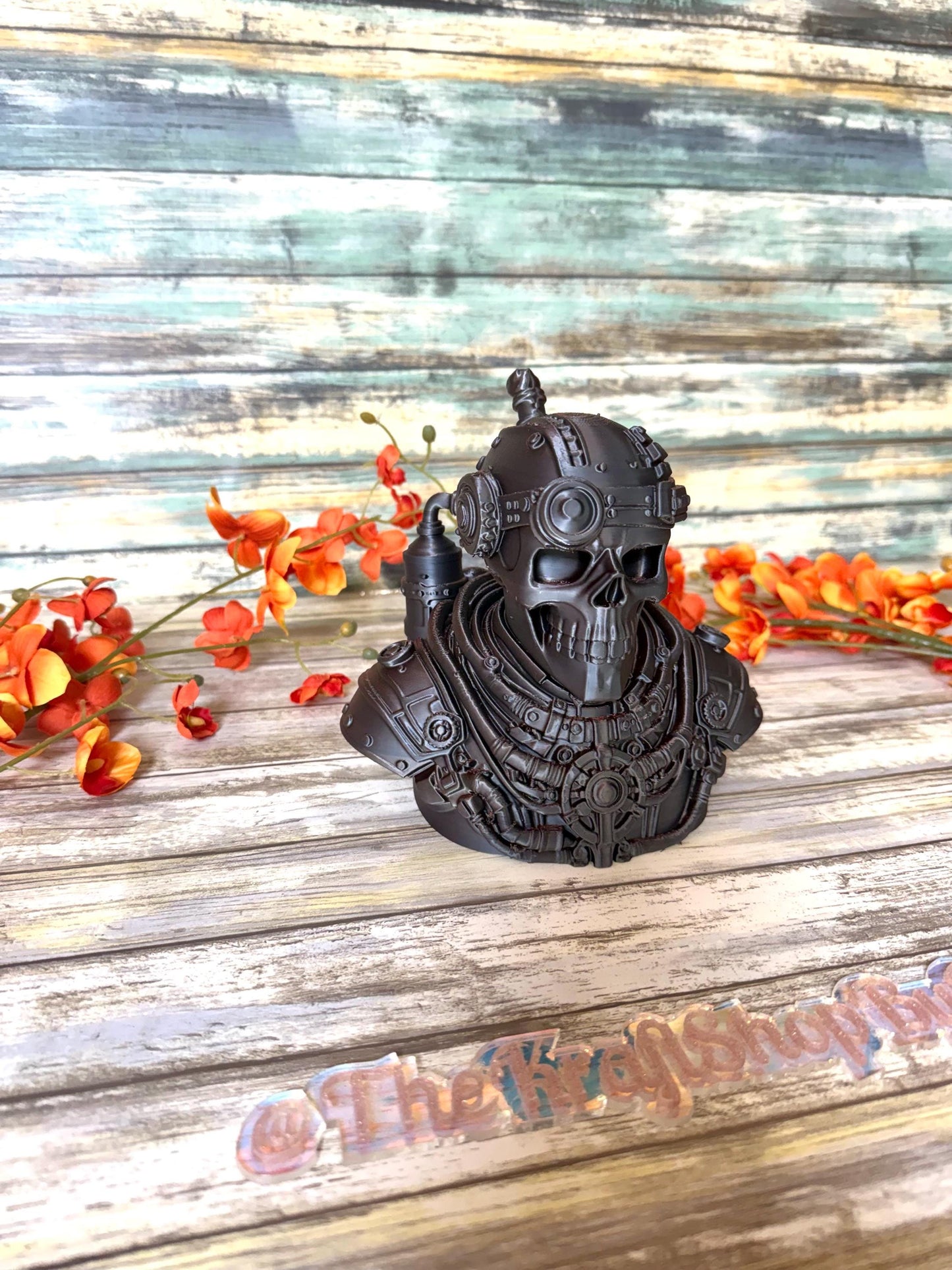 3D Steampunk skeleton head. Ready to ship.