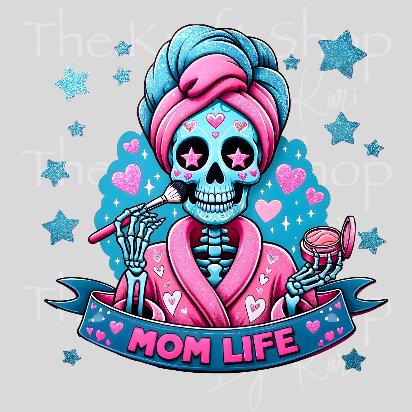 UV DTF Mom Life Skull decal #4637