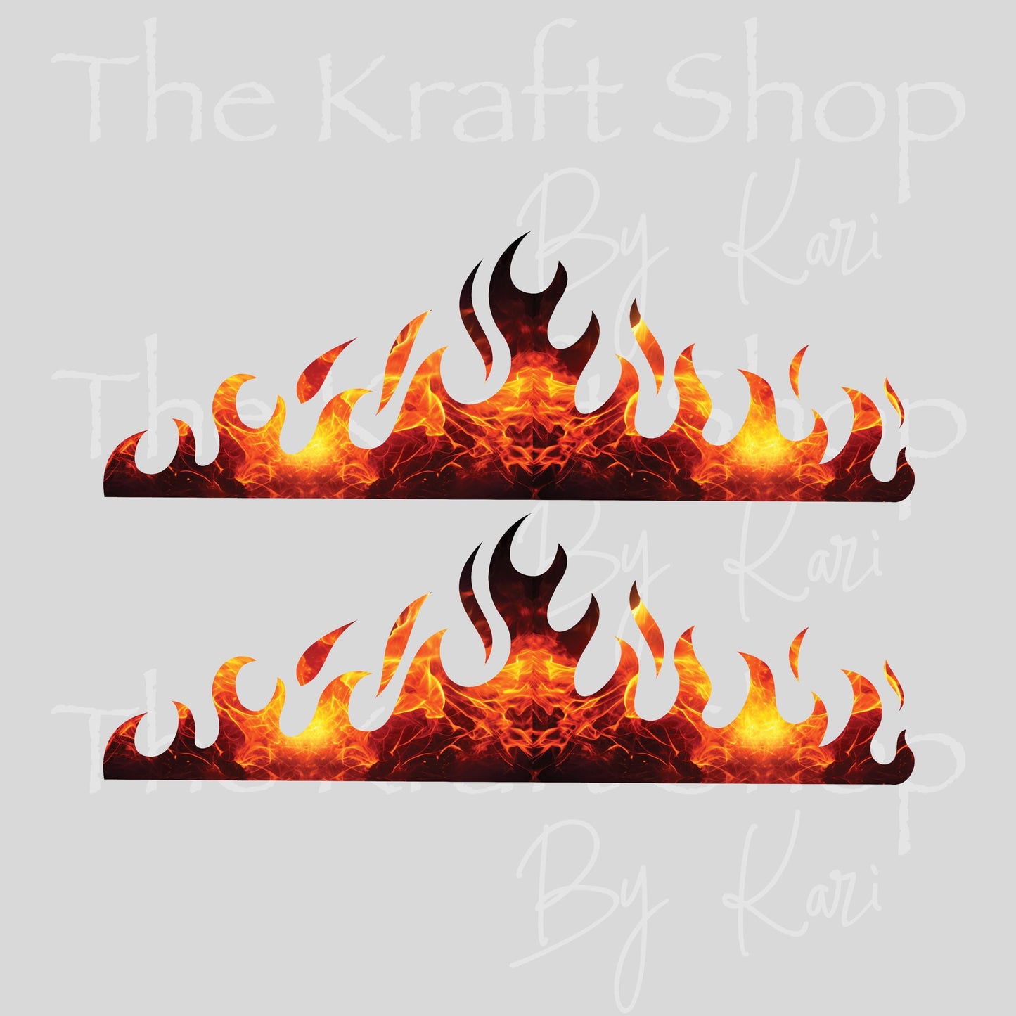 UV DTF Flames 2pk 10W bundle of decals, tumbler decal. #10464