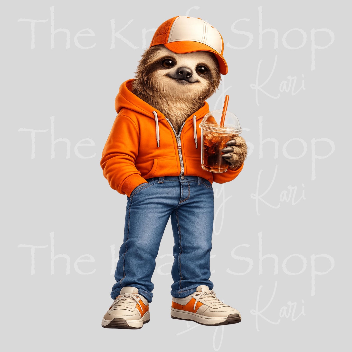 UV DTF Trucke rHat Sloth with Fizzy Drink decal #1120