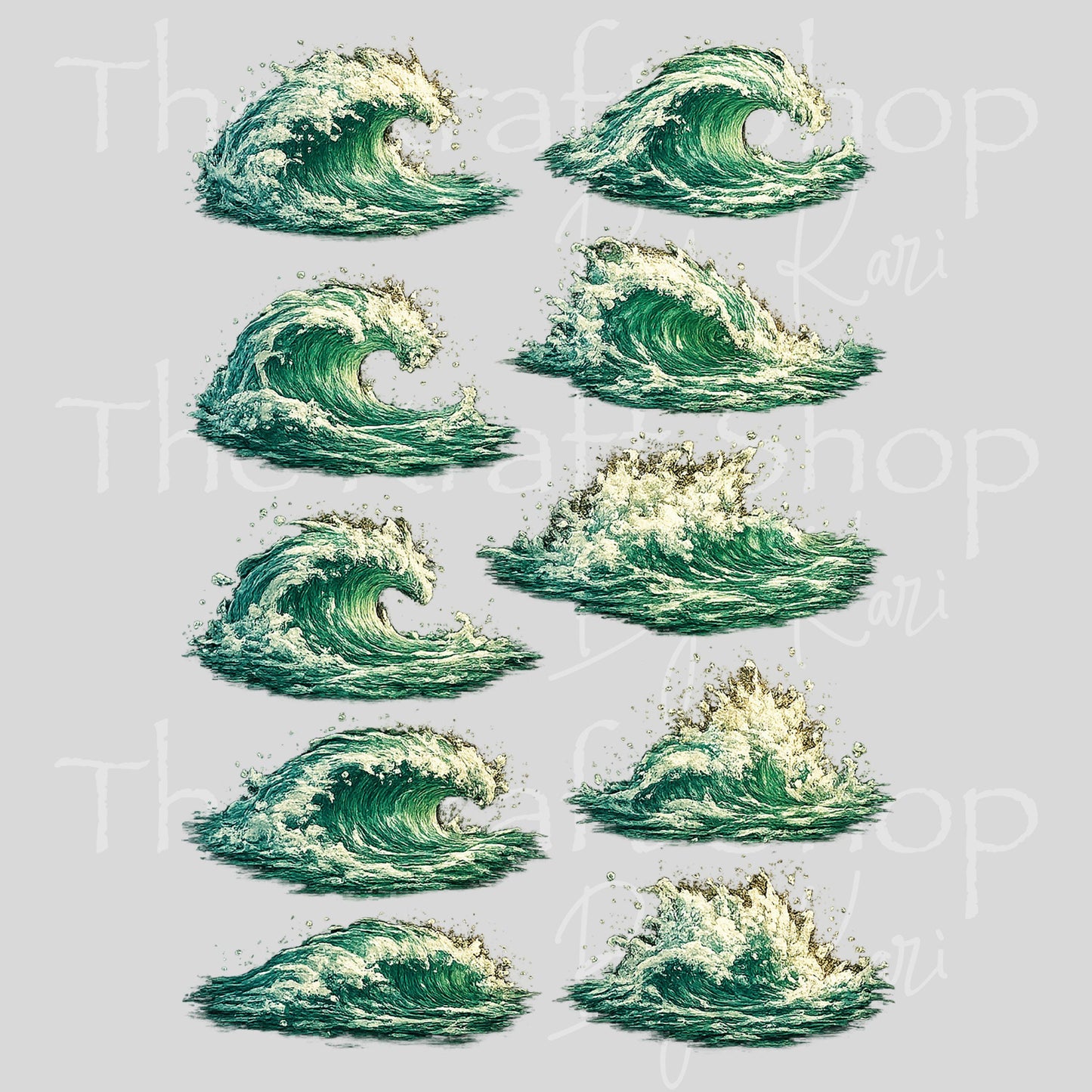 UV DTF Waves Element sheet 8x5.75 decal, tumbler decal, permanent sticker. #10465