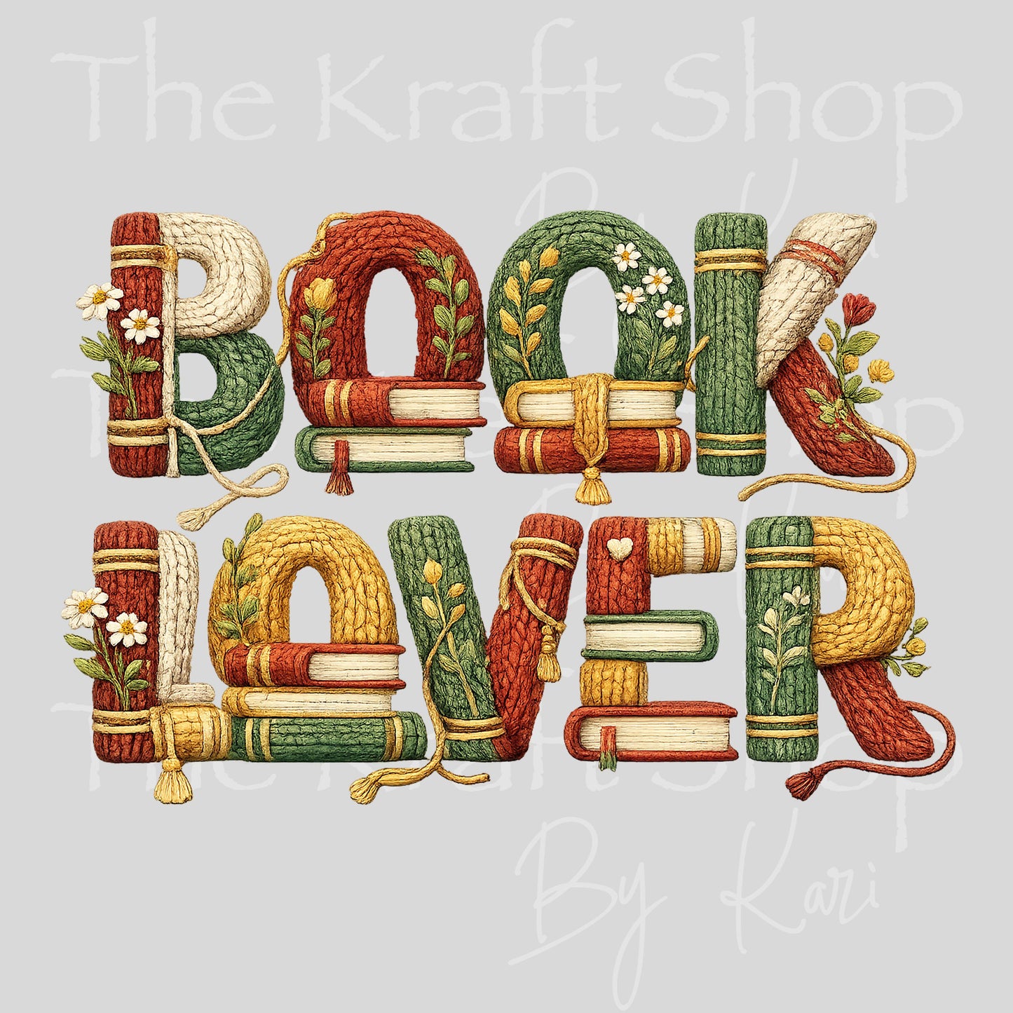 UV DTF Daisy Yarn Book Lover decals, tumbler decal, permanent sticker.#4650