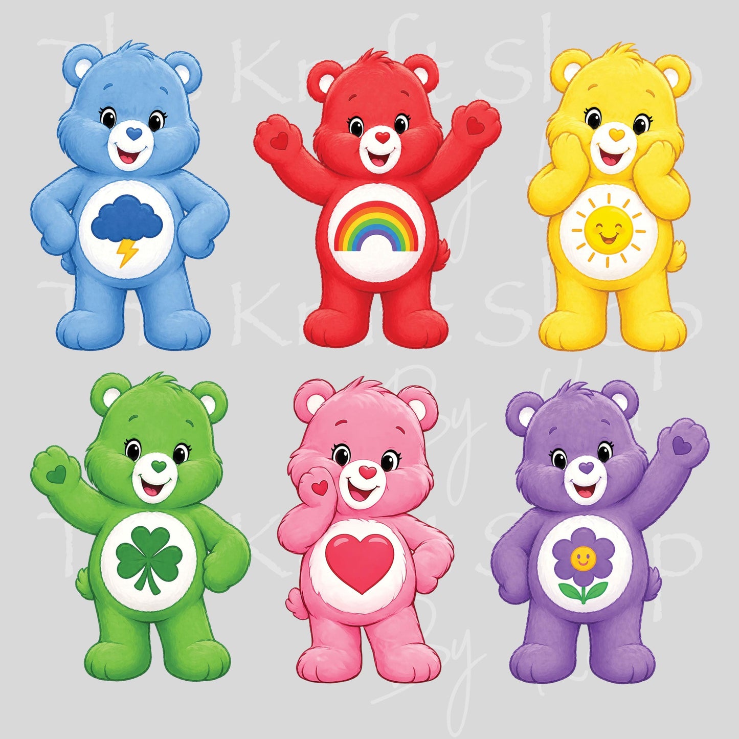 UV DTF Sticker print. Ready to apply! Cute bear bundle decals, tumbler decal, permanent sticker #1141
