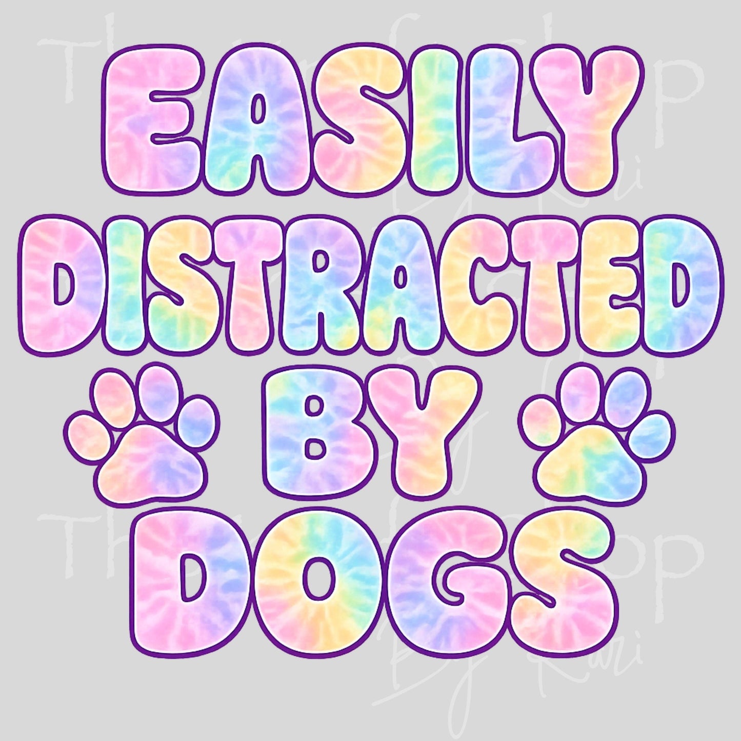 UV DTF Easily distracted by dogs humor decal, tumbler decal, permanent sticker. #4689