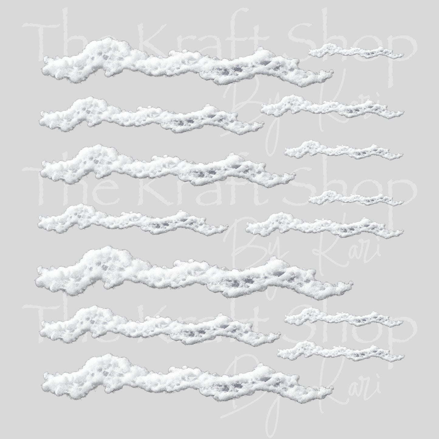 UV DTF Seafoam white caps to waves beach elements mixed media bundle of decals Element sheet 10x10 decal #10496