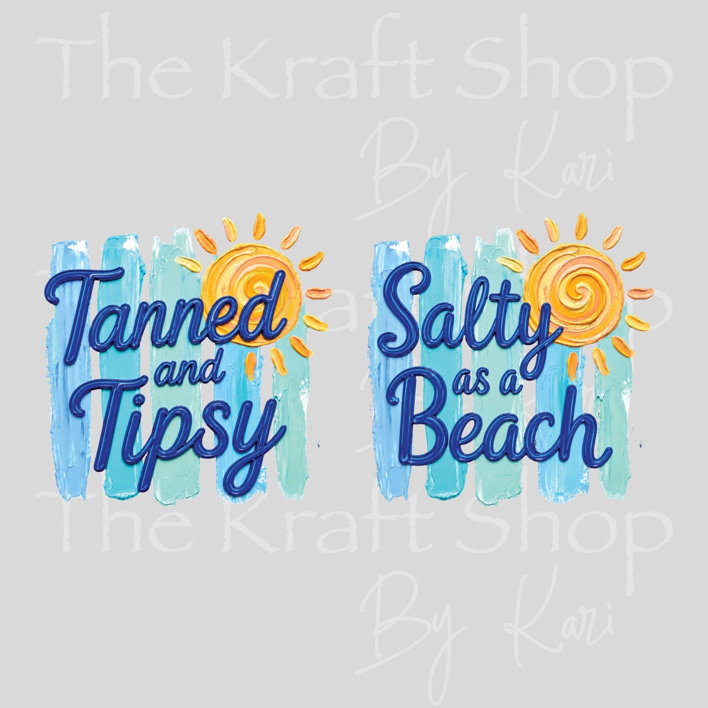 UV DTF Tanned and Salty Tanned and Tipsy plus Salty as a Beach 2pk decals, tumbler decal, permanent sticker.#4723