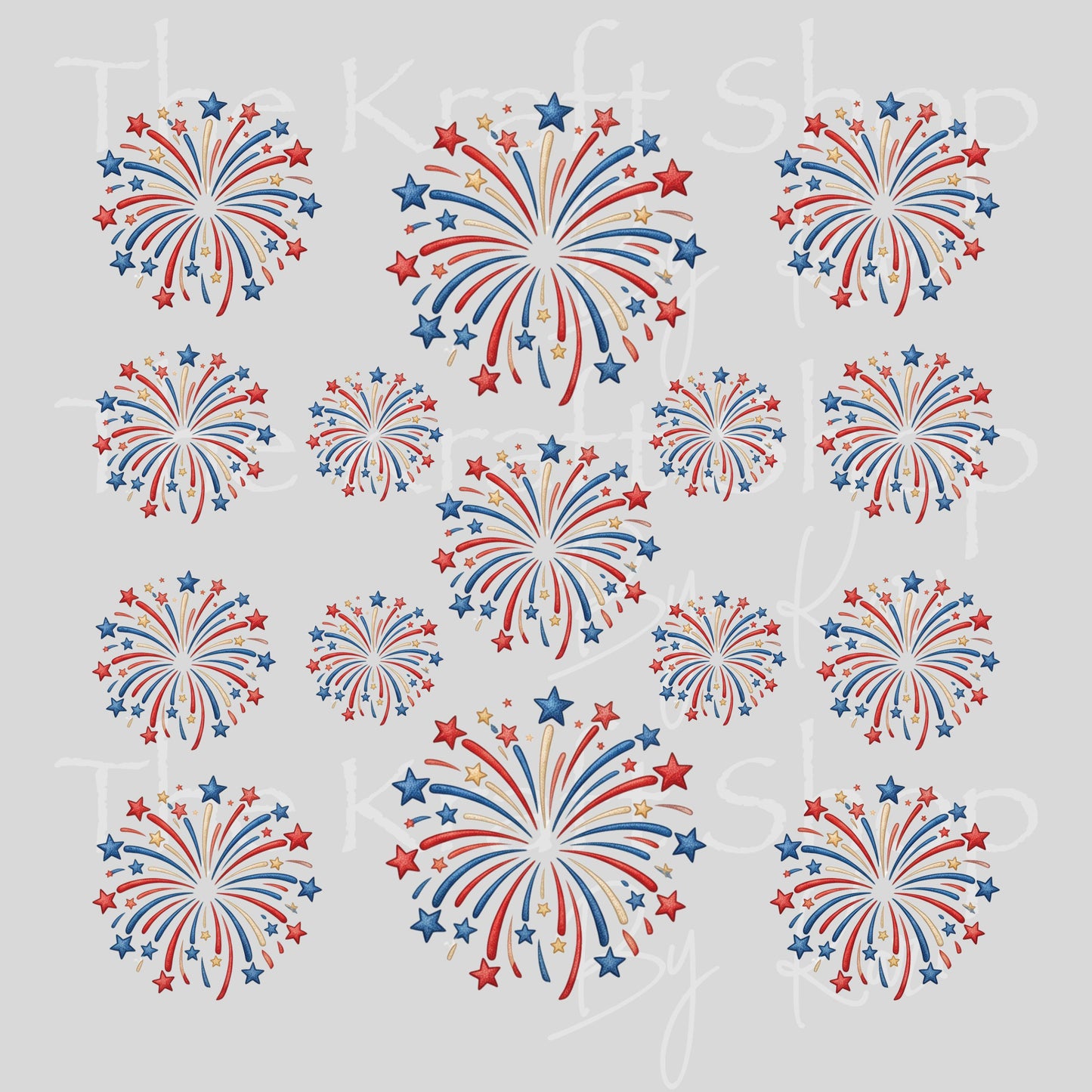 UV DTF Firework element 10x10 sheet bundle decal, permanent sticker. #7685
