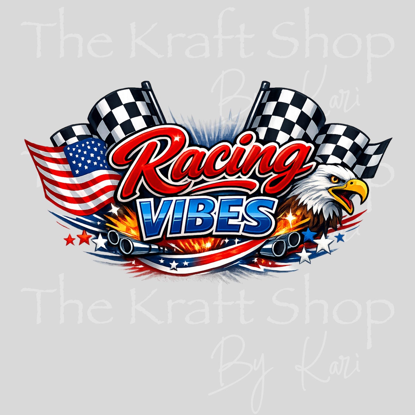 UV DTF Racing Vibes Patriotic 4th of July patriotic decal #7690