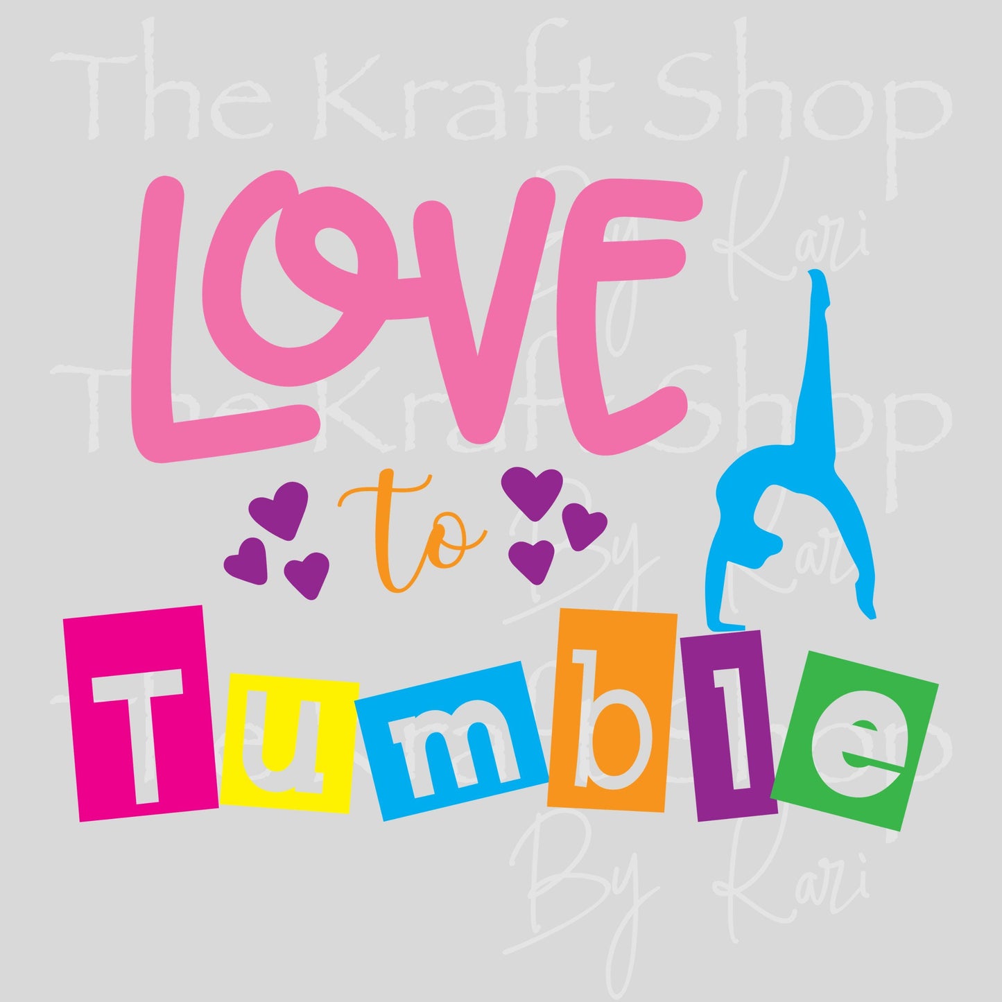 UV DTF Love to tumble gymnastics decal #4743