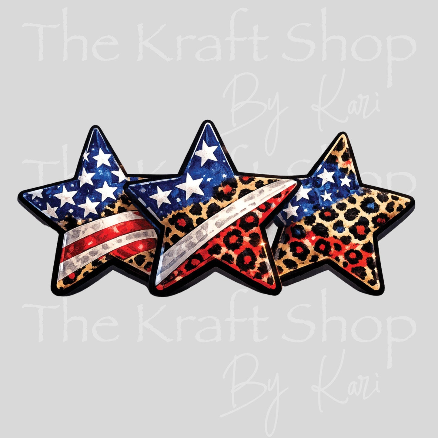 UV DTF Cheetah Patriotic Stars 4th of July patriotic decal #7691