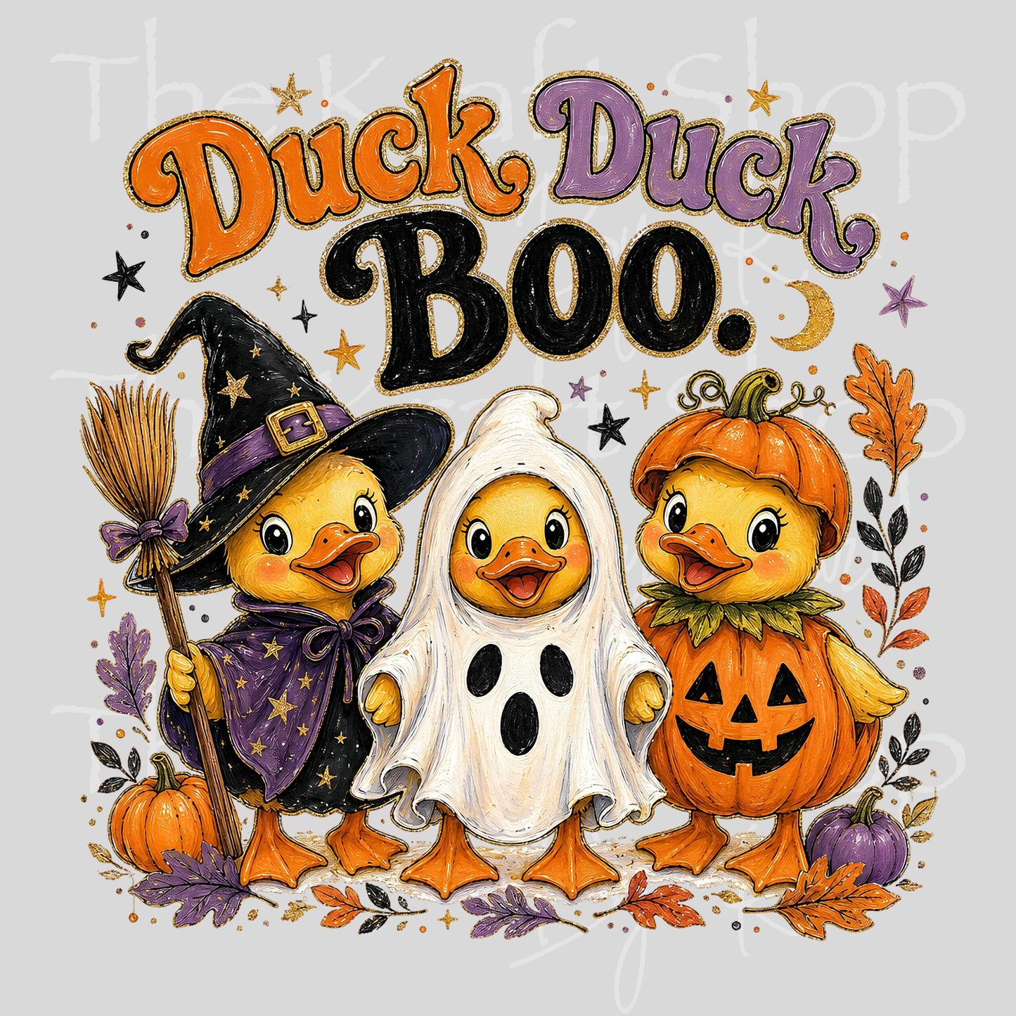 UV DTF Duck Duck Boo Fall Halloween decal #7724
