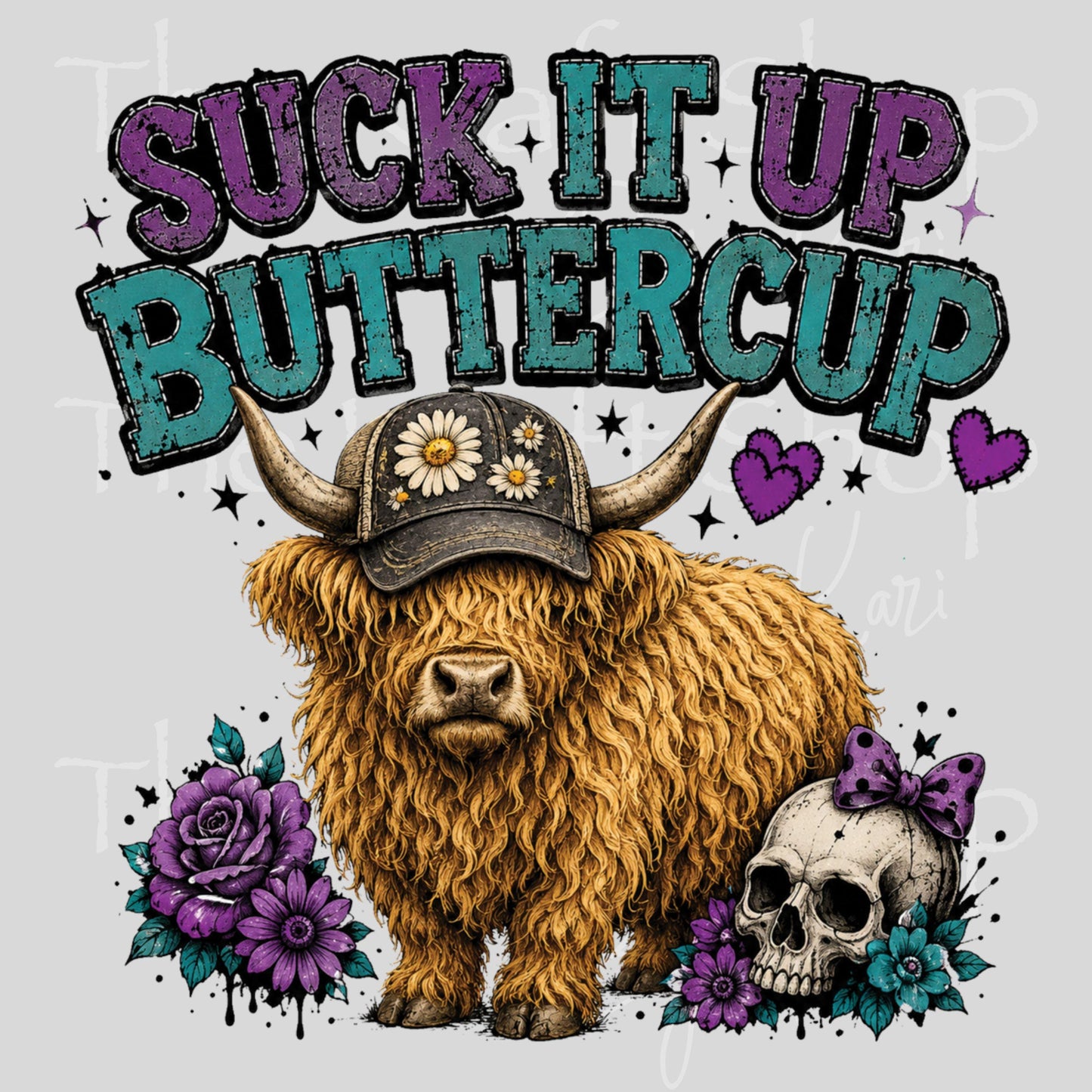 UV DTF Suck it up buttercup heifer cow decal #4789