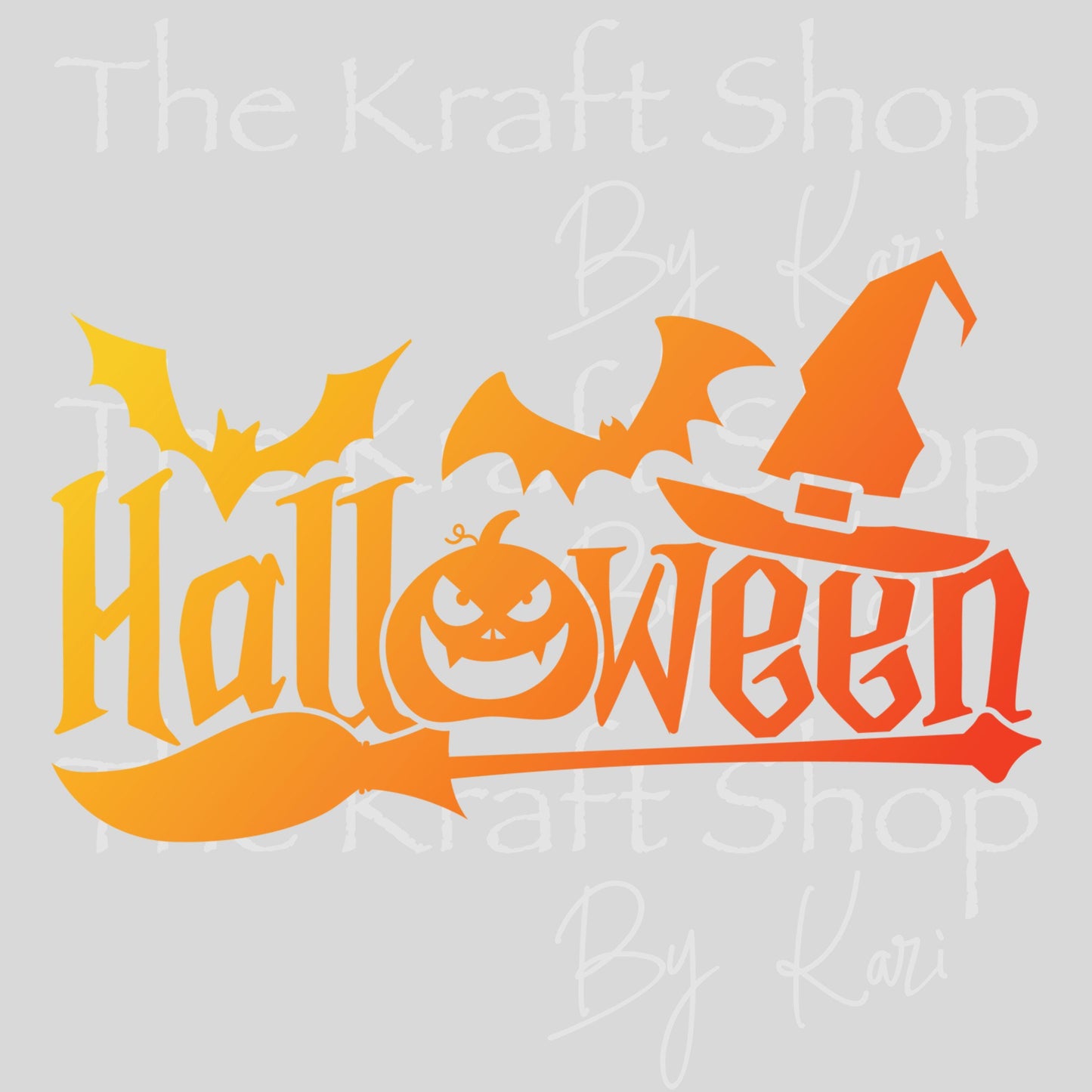 UV DTF Ombre Orange Halloween Spooky Sayings decal #7739