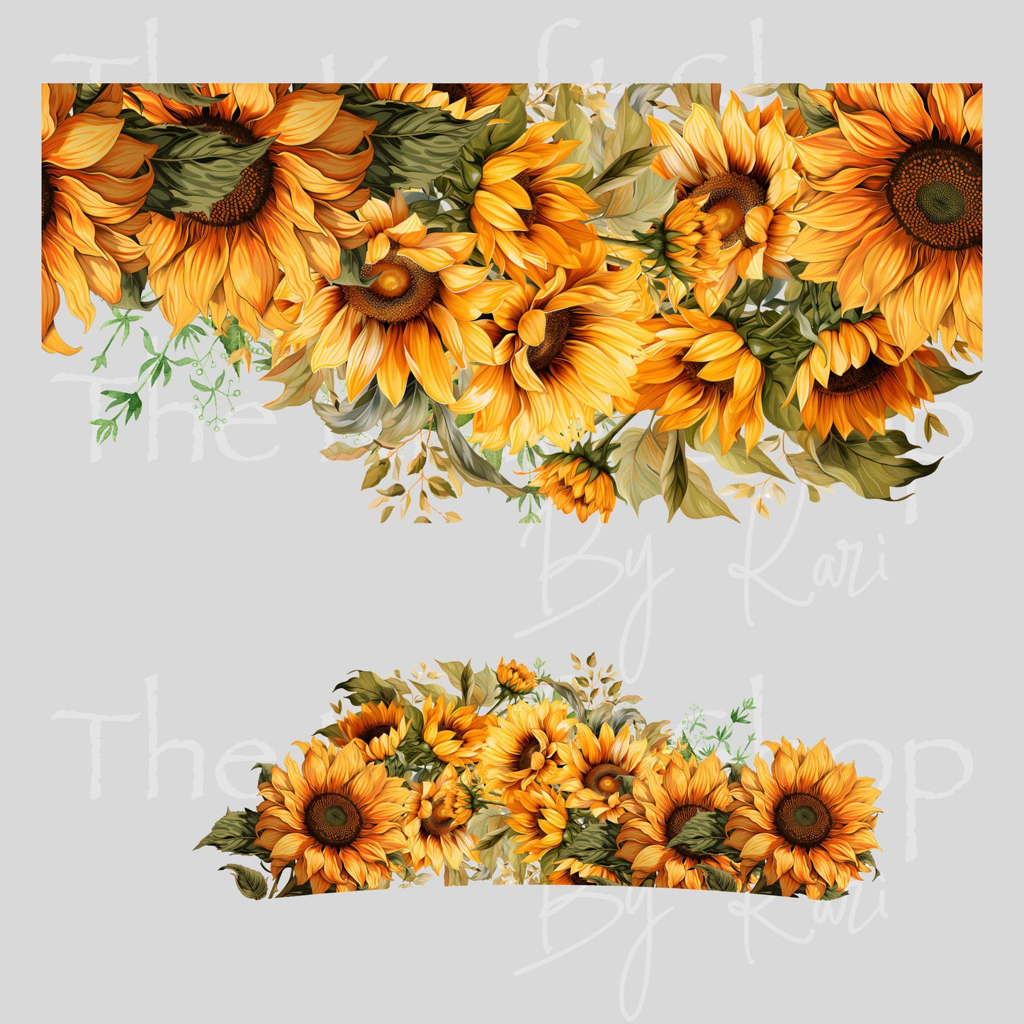 UV DTF 40 oz ready to apply All Sunflowers wrap decal , quencher tumbler decal #3242