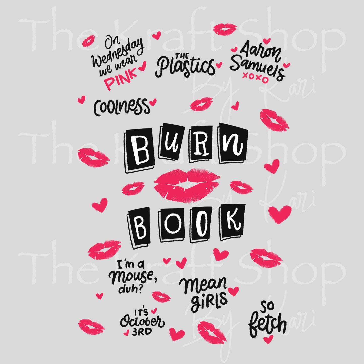 UV DTF Sticker print Burn Book Notebook Element sheet 8.5x5.7 inches, decal #5601