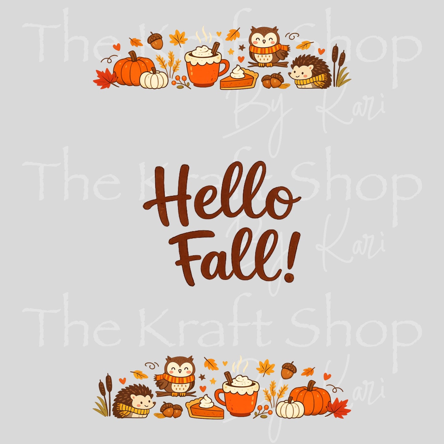 UV DTF Sticker print Hello Fall Notebook Element sheet 8.5x5.7 inches, decal #5599