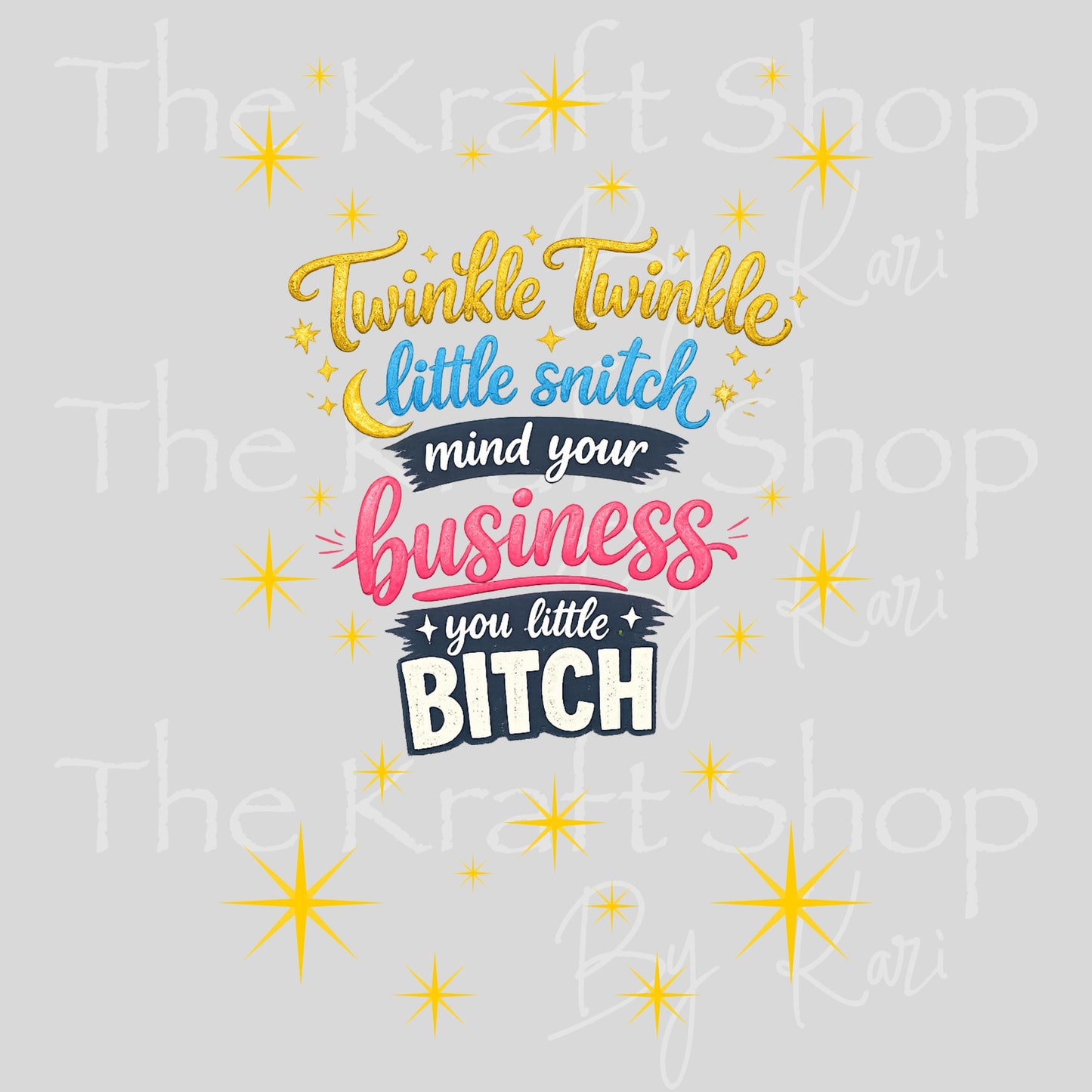 UV DTF Sticker print Twinkle Twinkle Notebook Element sheet 8.5x5.7 inches, decal #5598