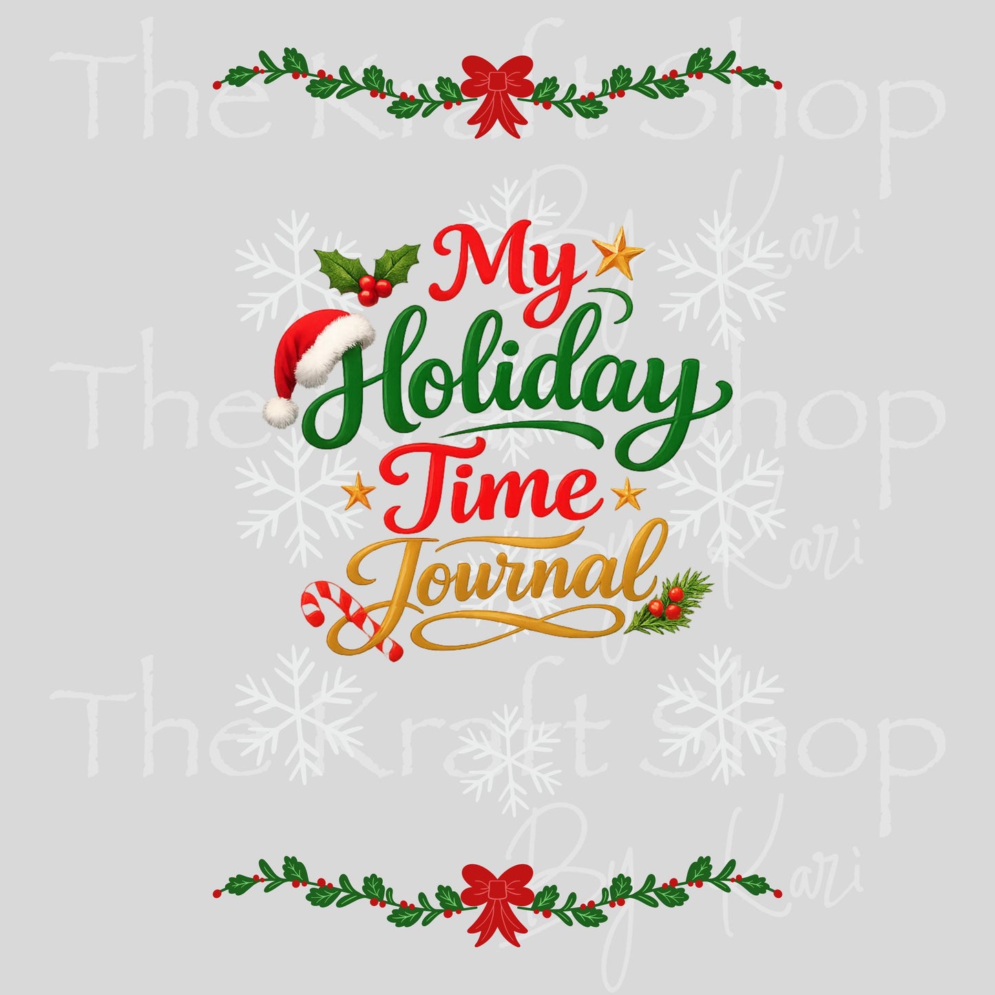 UV DTF Sticker print My Holiday Time Journal Notebook Element sheet 8.5x5.7 inches, decal #5608