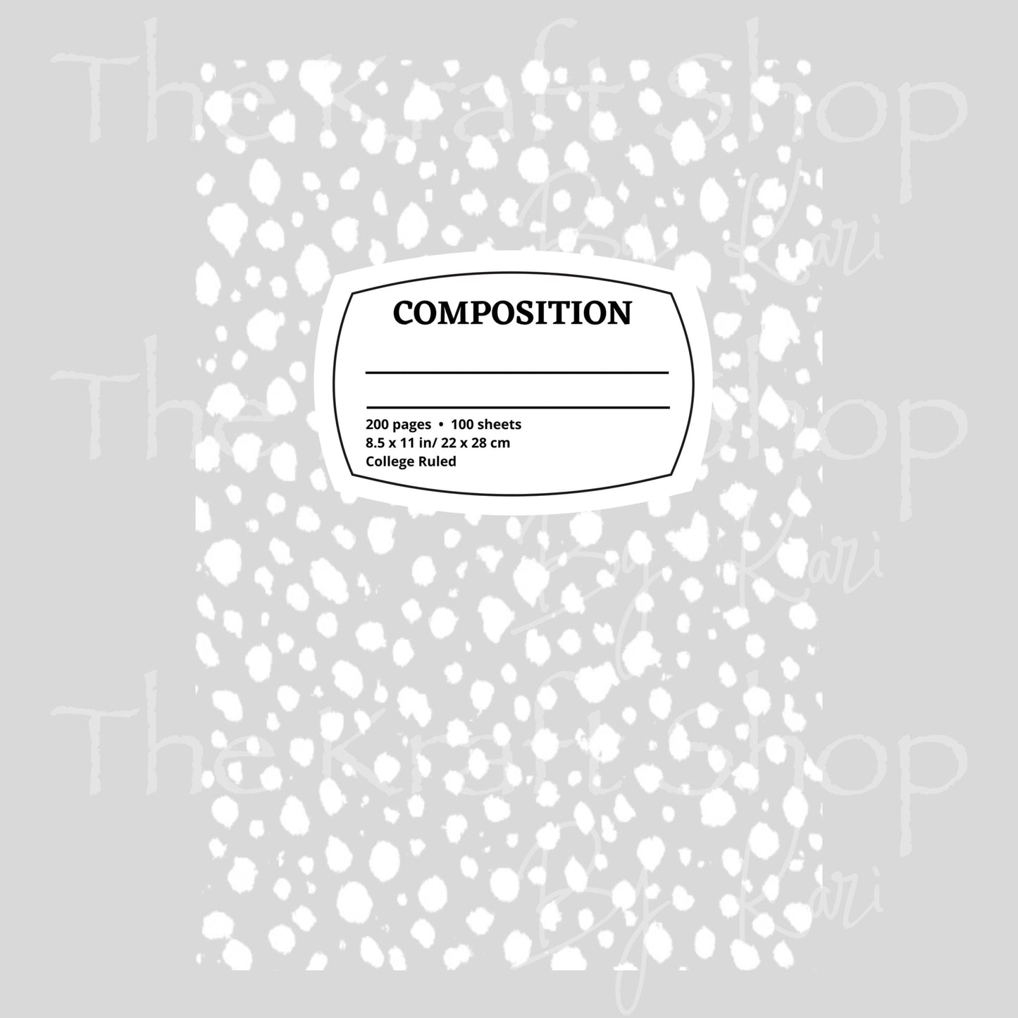 UV DTF Sticker print Composition Notebook Element sheet 8.5x5.7 inches, decal #5600