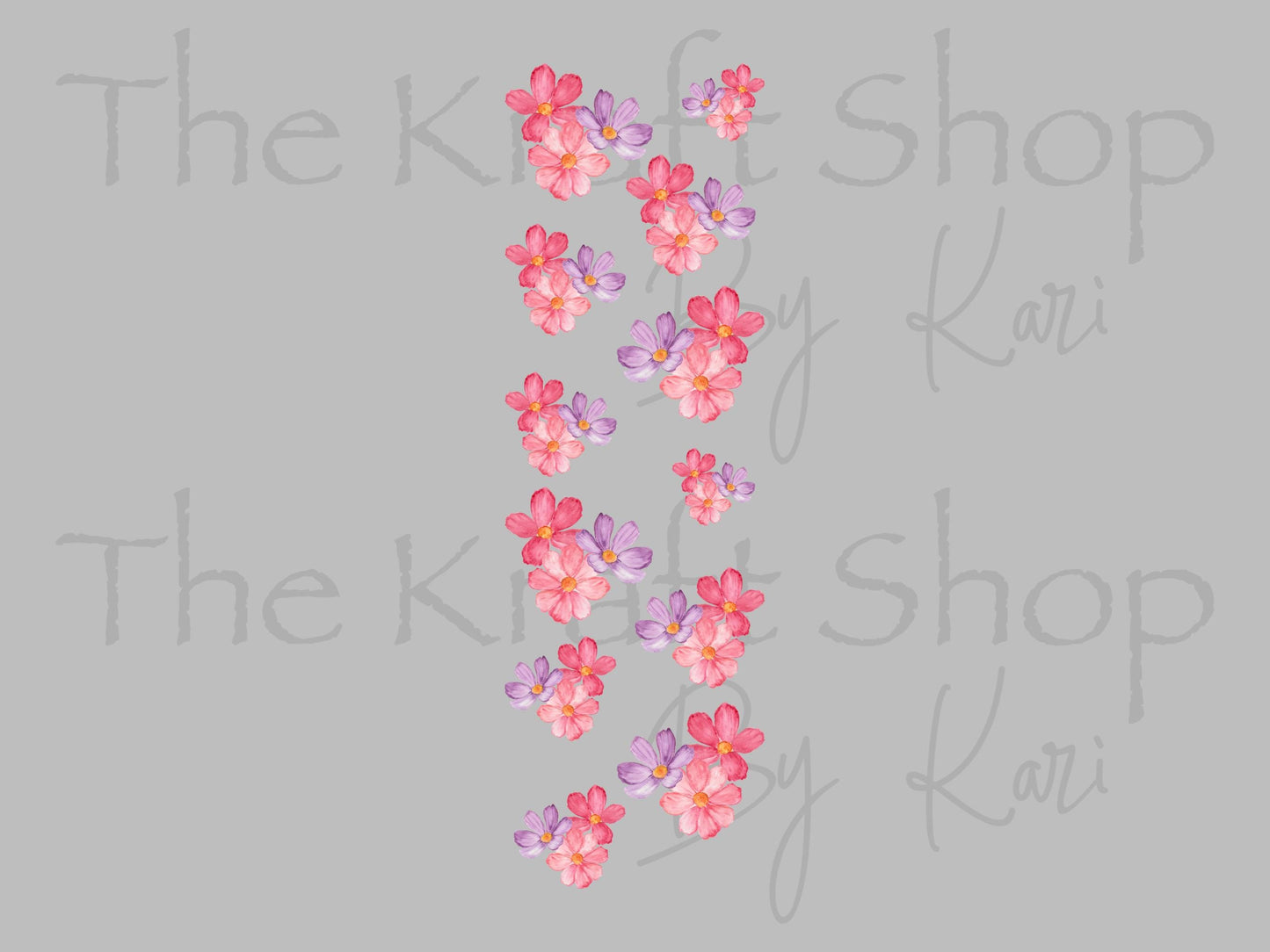 UV DTF Pen Wrap Ready To Apply Sticker Print. Watercolor flowers with transparent backing Uv Pen wrap. #8044